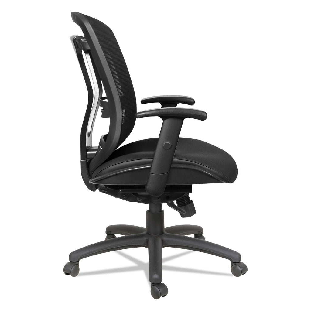 Alera Eon Series Multifunction Mid-Back Cushioned Mesh Chair, Supports Up to 275 lb, 18.11" to 21.37" Seat Height, Black - 