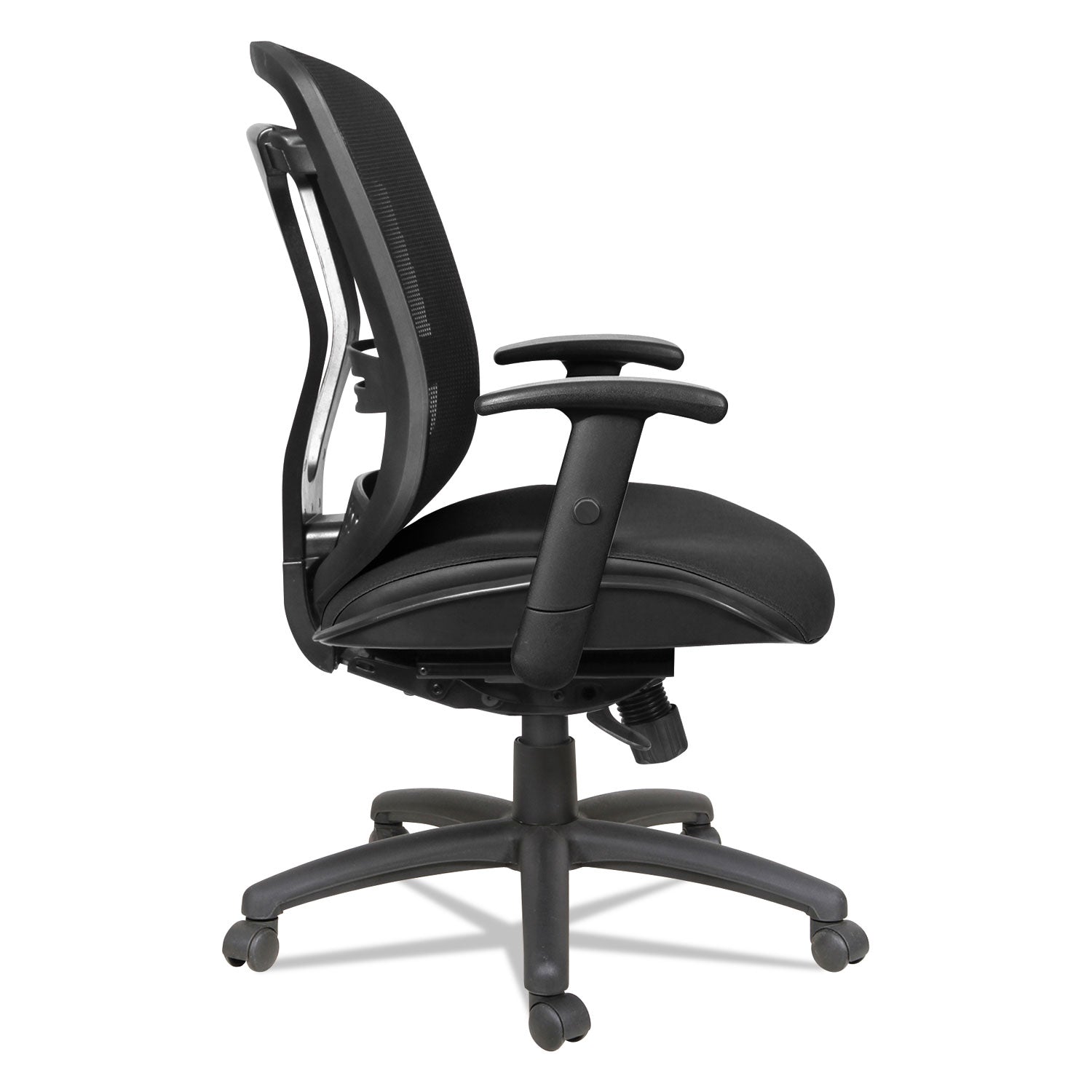 Alera Eon Series Multifunction Mid-Back Cushioned Mesh Chair, Supports Up to 275 lb, 18.11" to 21.37" Seat Height, Black - 