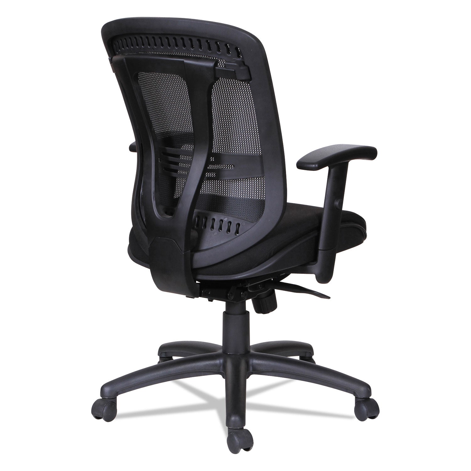 Alera Eon Series Multifunction Mid-Back Cushioned Mesh Chair, Supports Up to 275 lb, 18.11" to 21.37" Seat Height, Black - 