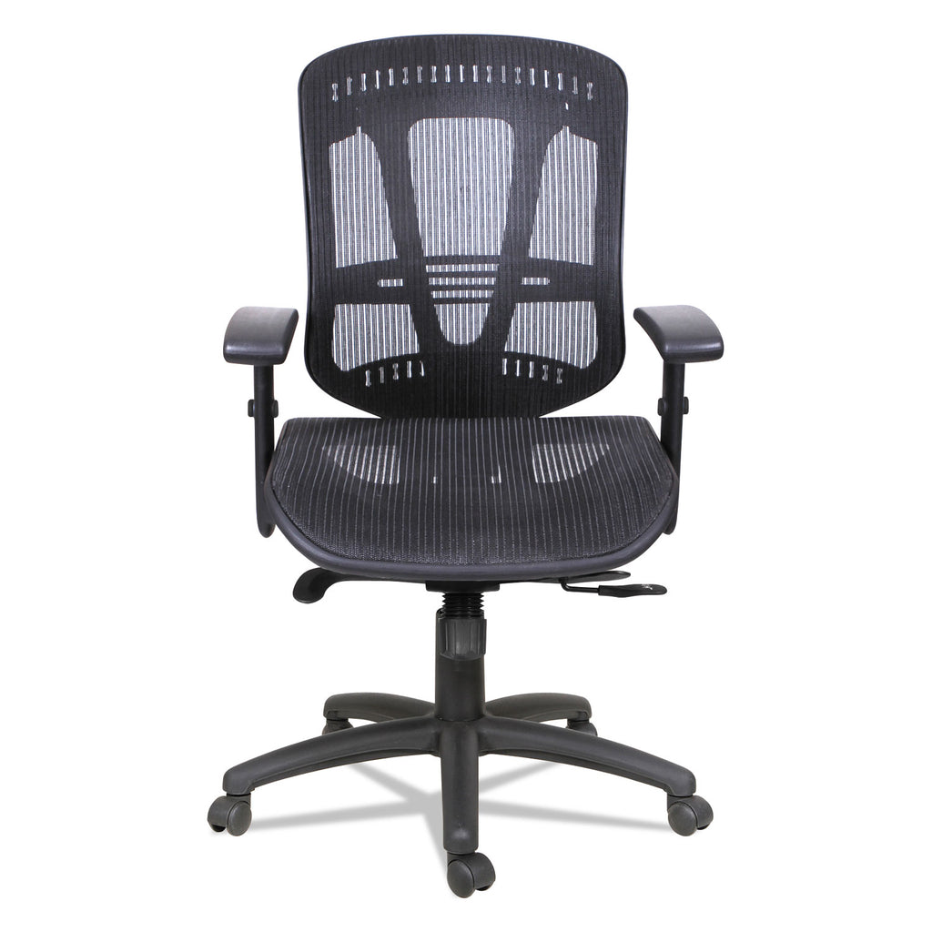 Alera Eon Series Multifunction Mid-Back Suspension Mesh Chair, Supports Up to 275 lb, 17.51" to 21.25" Seat Height, Black - 