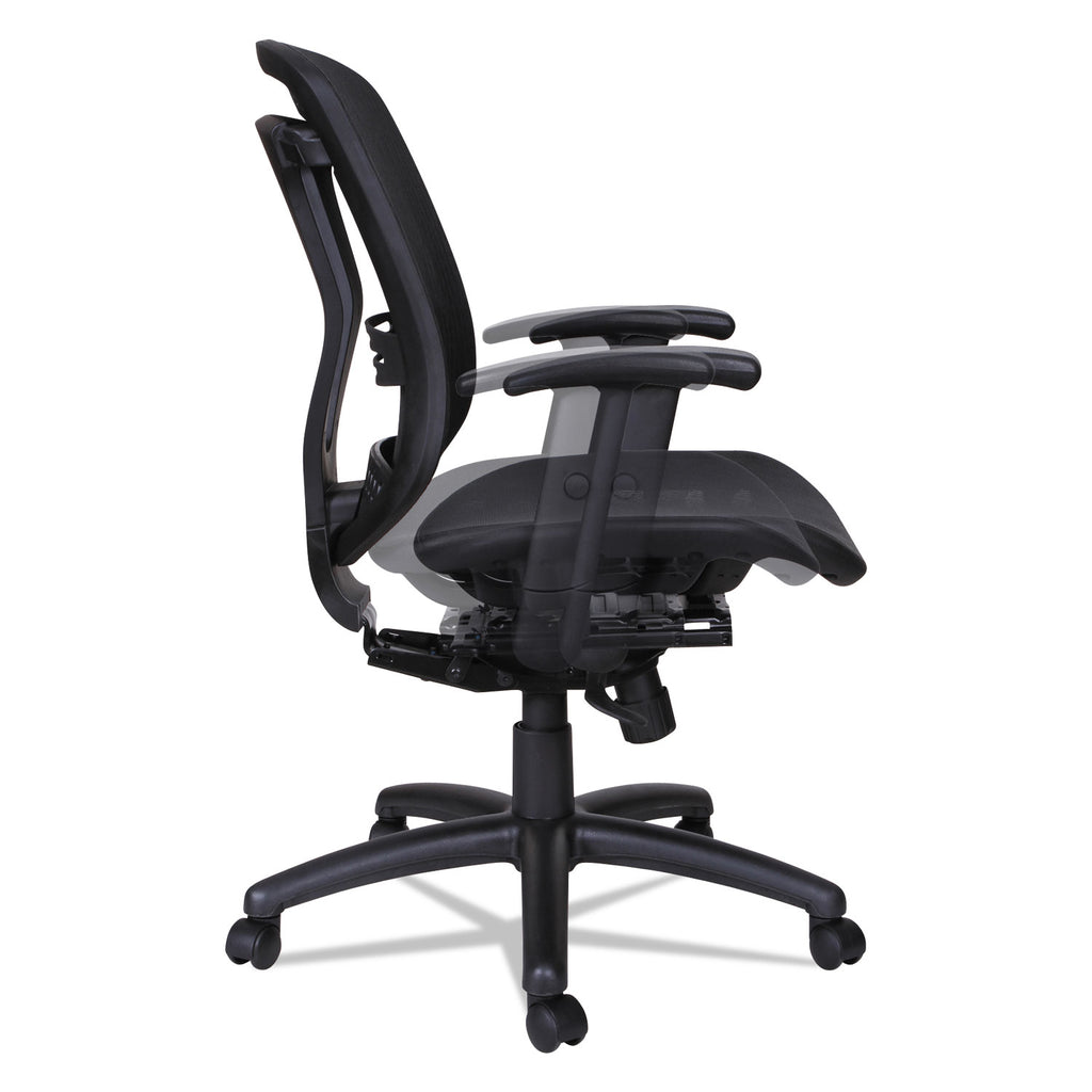 Alera Eon Series Multifunction Mid-Back Suspension Mesh Chair, Supports Up to 275 lb, 17.51" to 21.25" Seat Height, Black - 