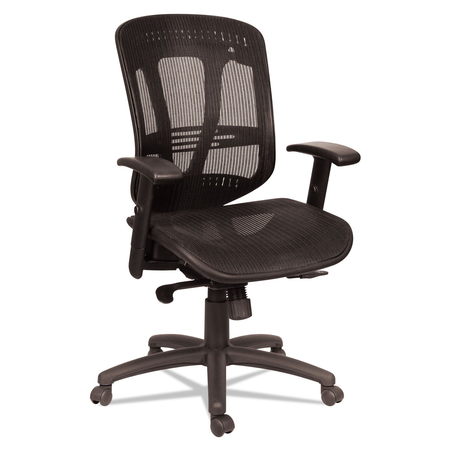 Alera Eon Series Multifunction Mid-Back Suspension Mesh Chair, Supports Up to 275 lb, 17.51" to 21.25" Seat Height, Black - 