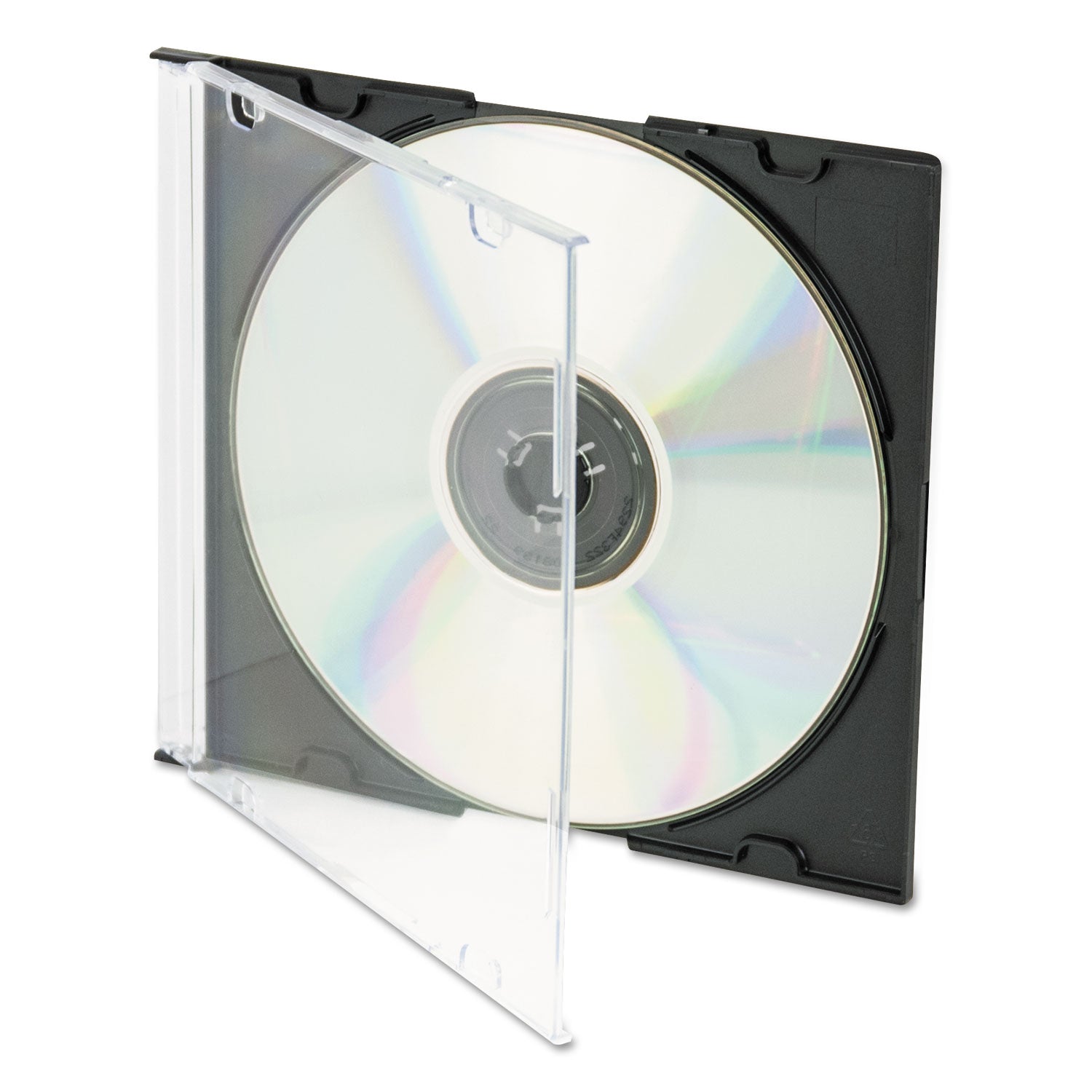 CD/DVD Slim Jewel Cases, Clear/Black, 100/Pack - 