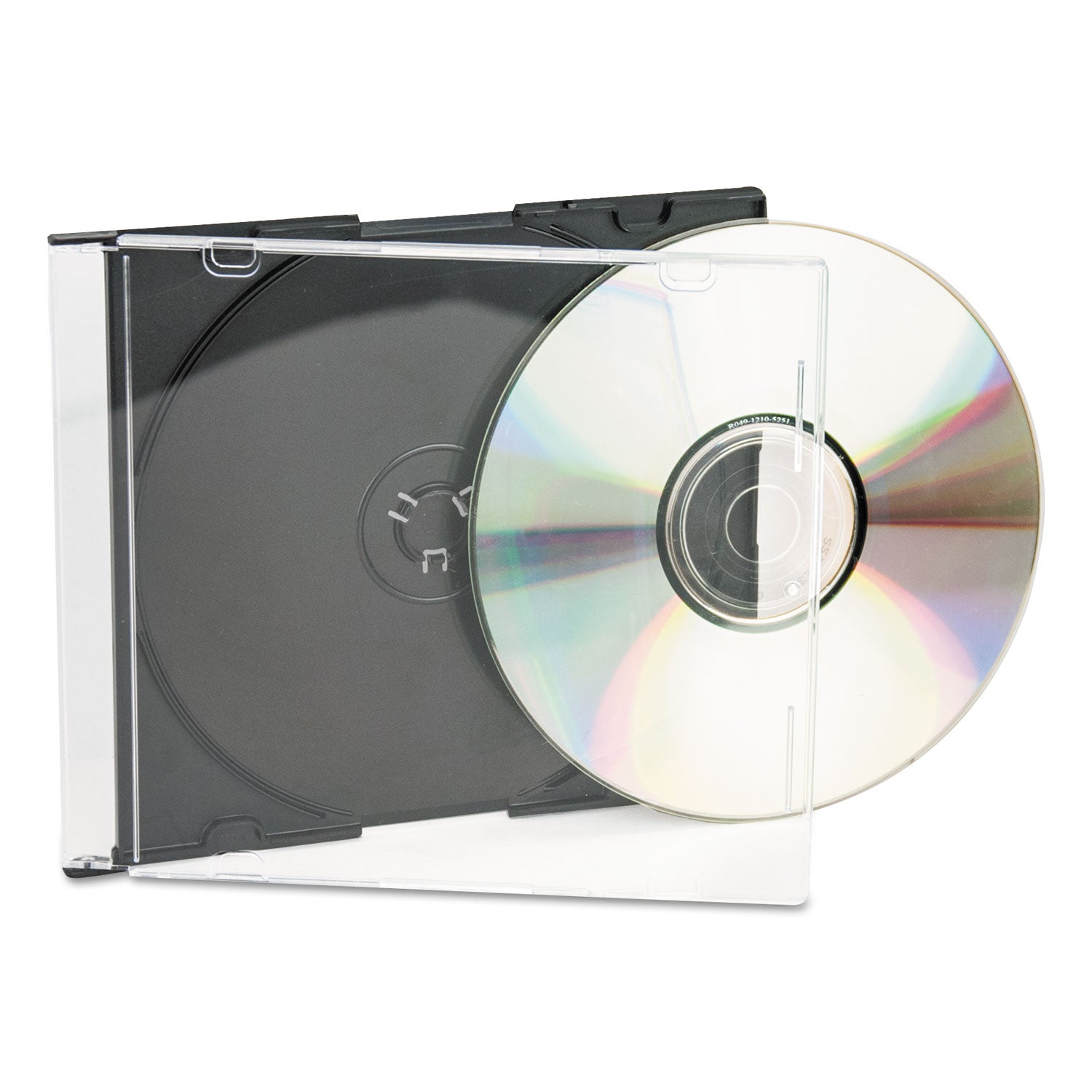 CD/DVD Slim Jewel Cases, Clear/Black, 25/Pack - 