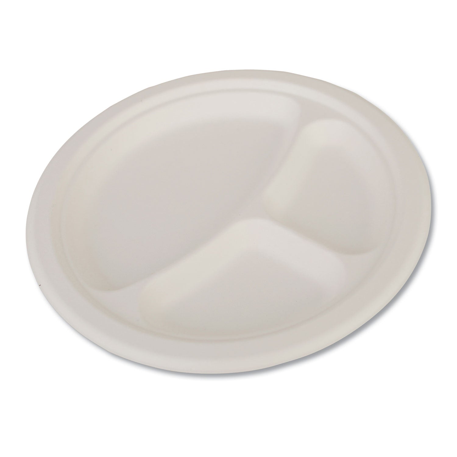 champware-heavyweight-bagasse-dinnerware-plate-3-compartment-10-dia-white-500-carton_sch18163 - 1