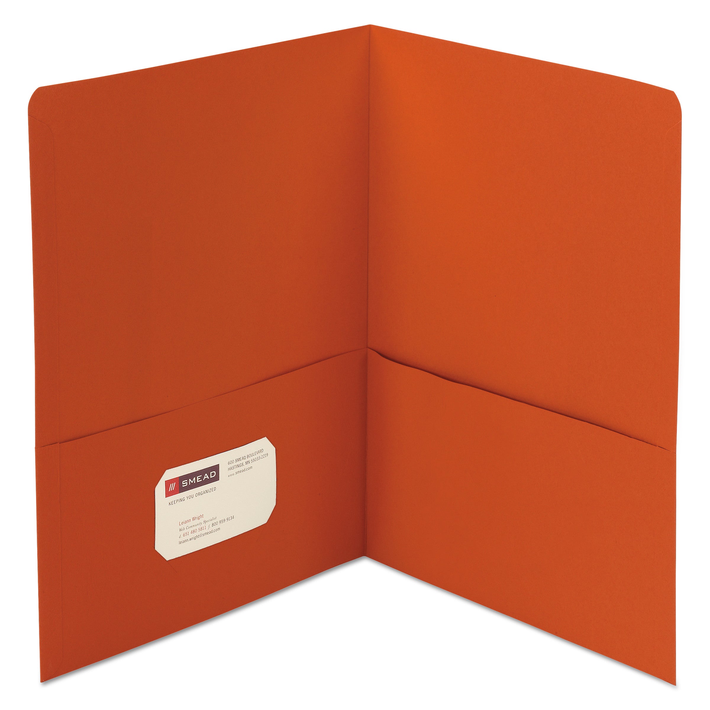 Two-Pocket Folder, Textured Paper, 100-Sheet Capacity, 11 x 8.5, Orange, 25/Box - 