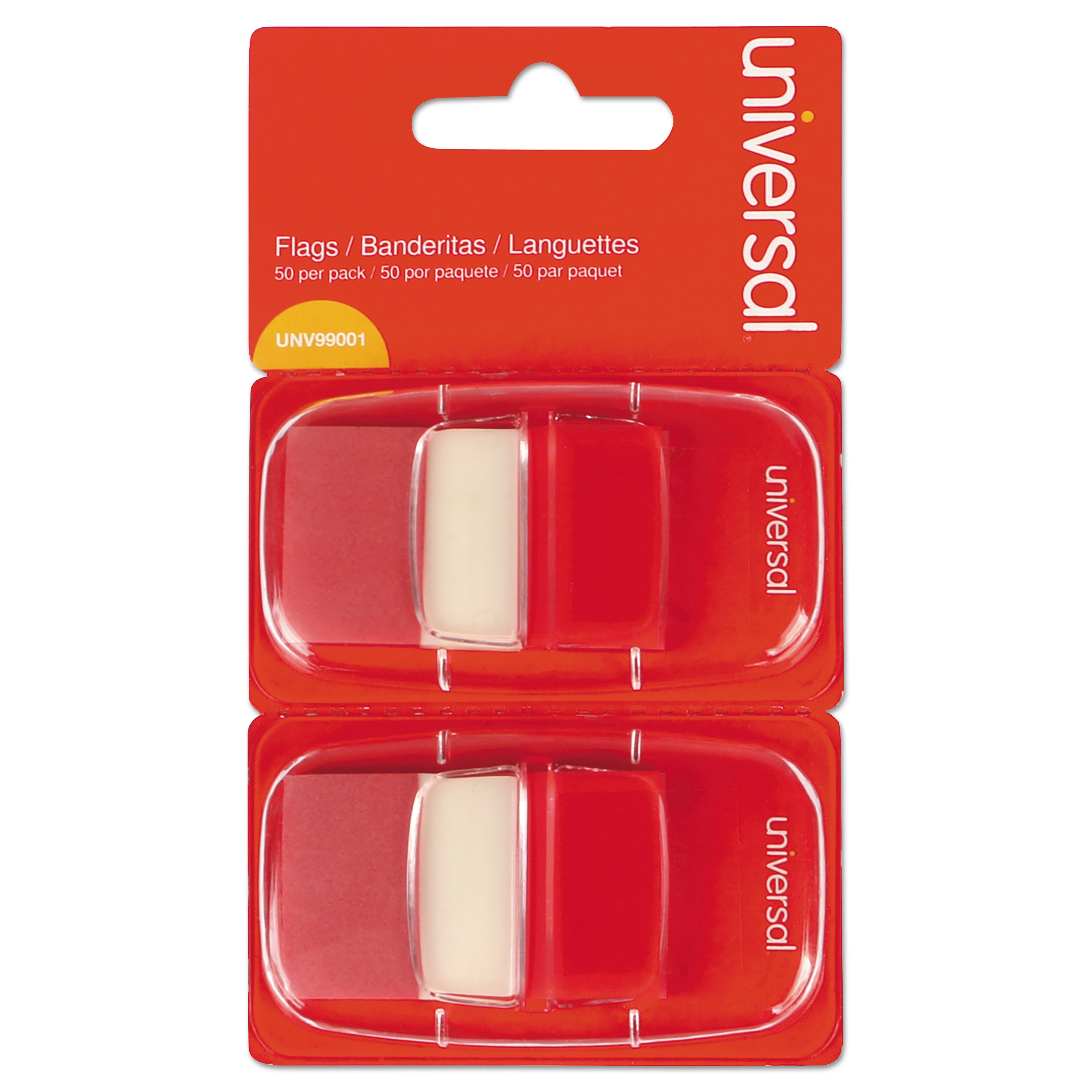 Page Flags, Red, 50 Flags/Dispenser, 2 Dispensers/Pack - 
