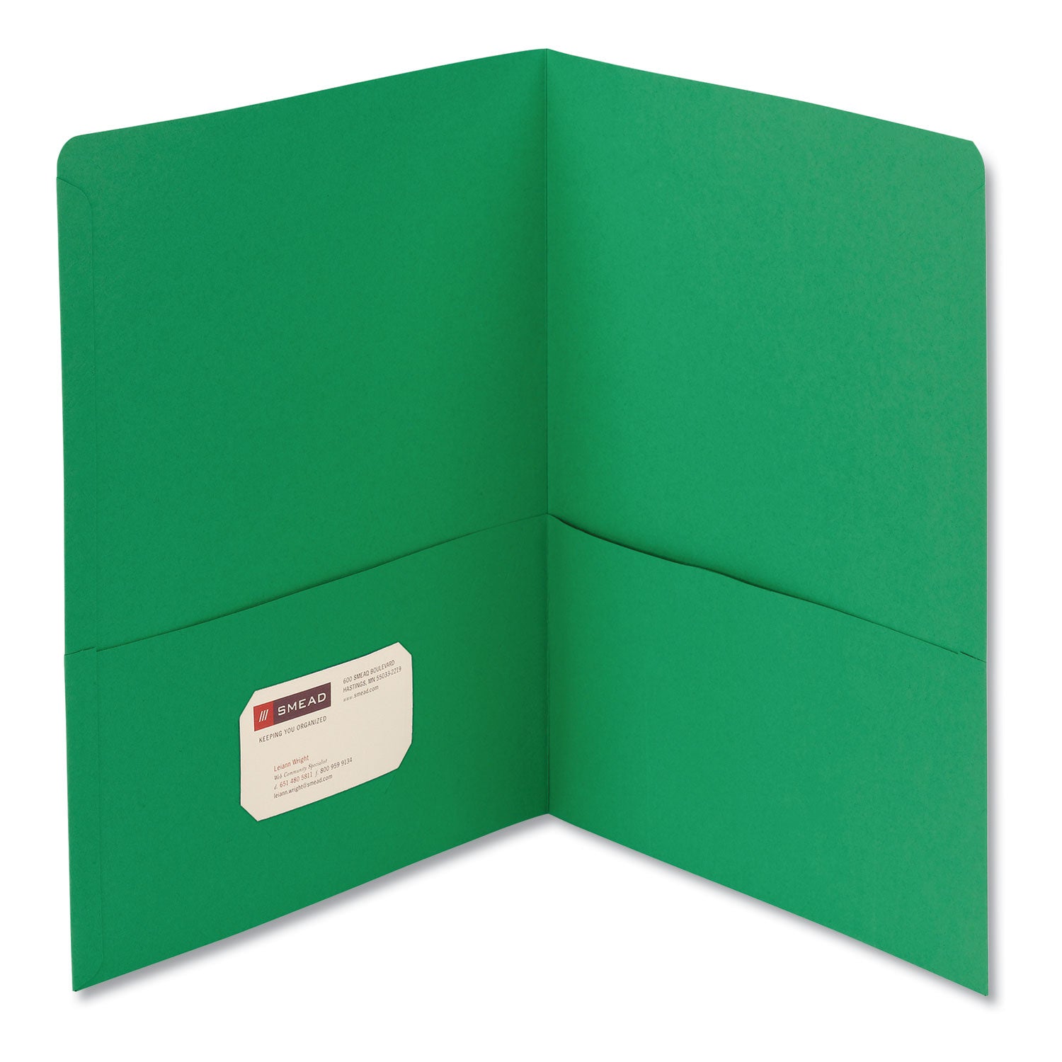 Two-Pocket Folder, Textured Paper, 100-Sheet Capacity, 11 x 8.5, Green, 25/Box - 