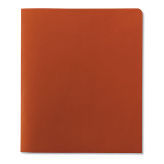 Two-Pocket Folder, Textured Paper, 100-Sheet Capacity, 11 x 8.5, Orange, 25/Box - 