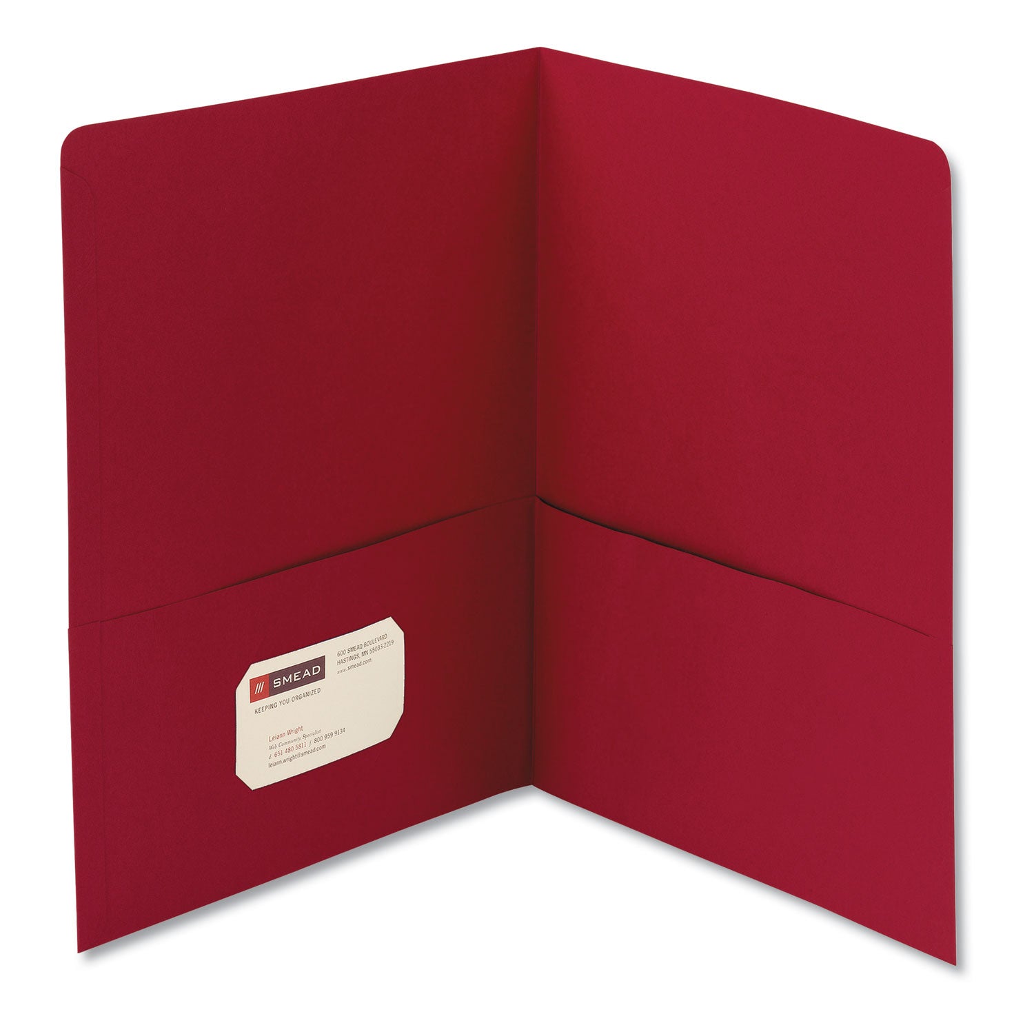Two-Pocket Folder, Textured Paper, 100-Sheet Capacity, 11 x 8.5, Red, 25/Box - 