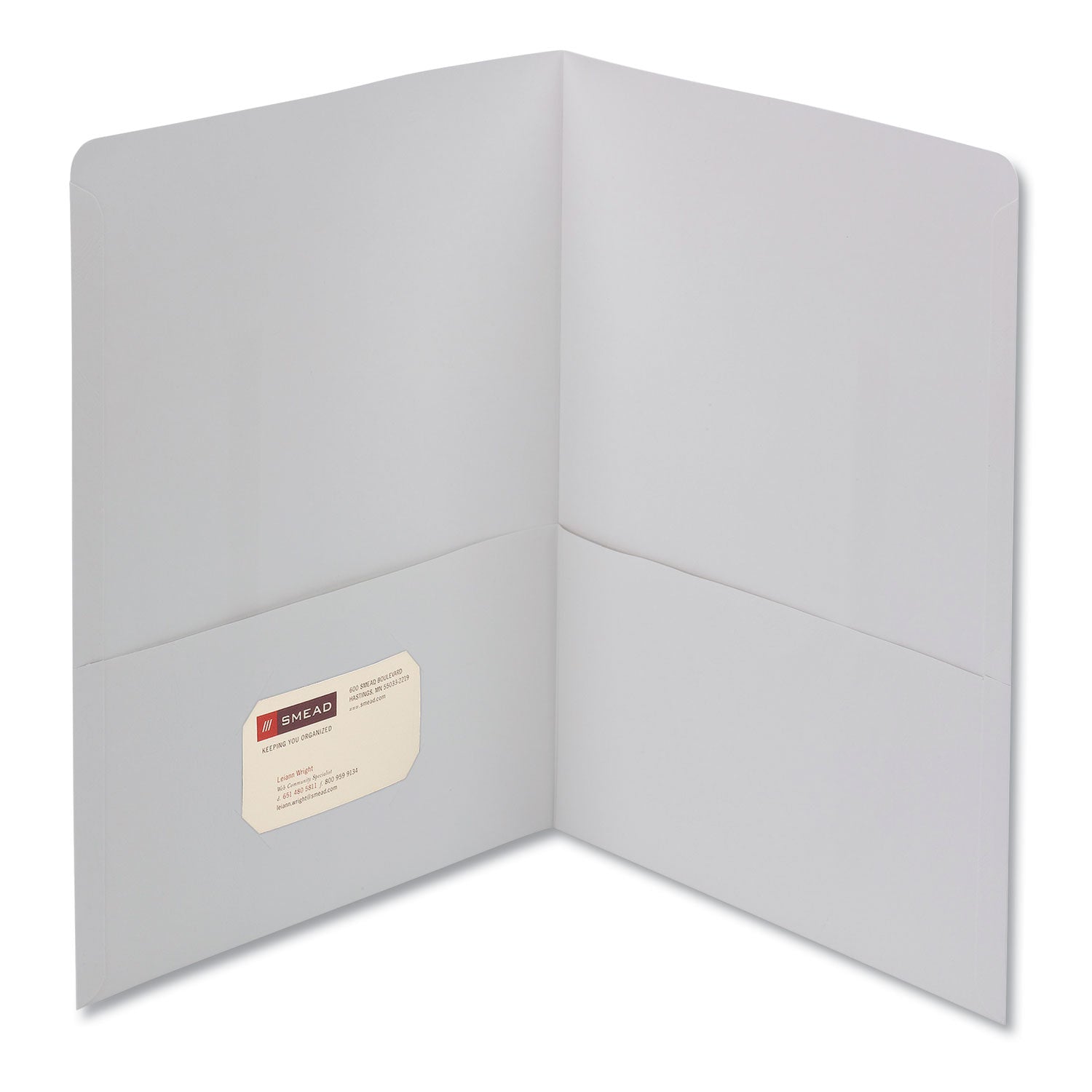 Two-Pocket Folder, Textured Paper, 100-Sheet Capacity, 11 x 8.5, White, 25/Box - 
