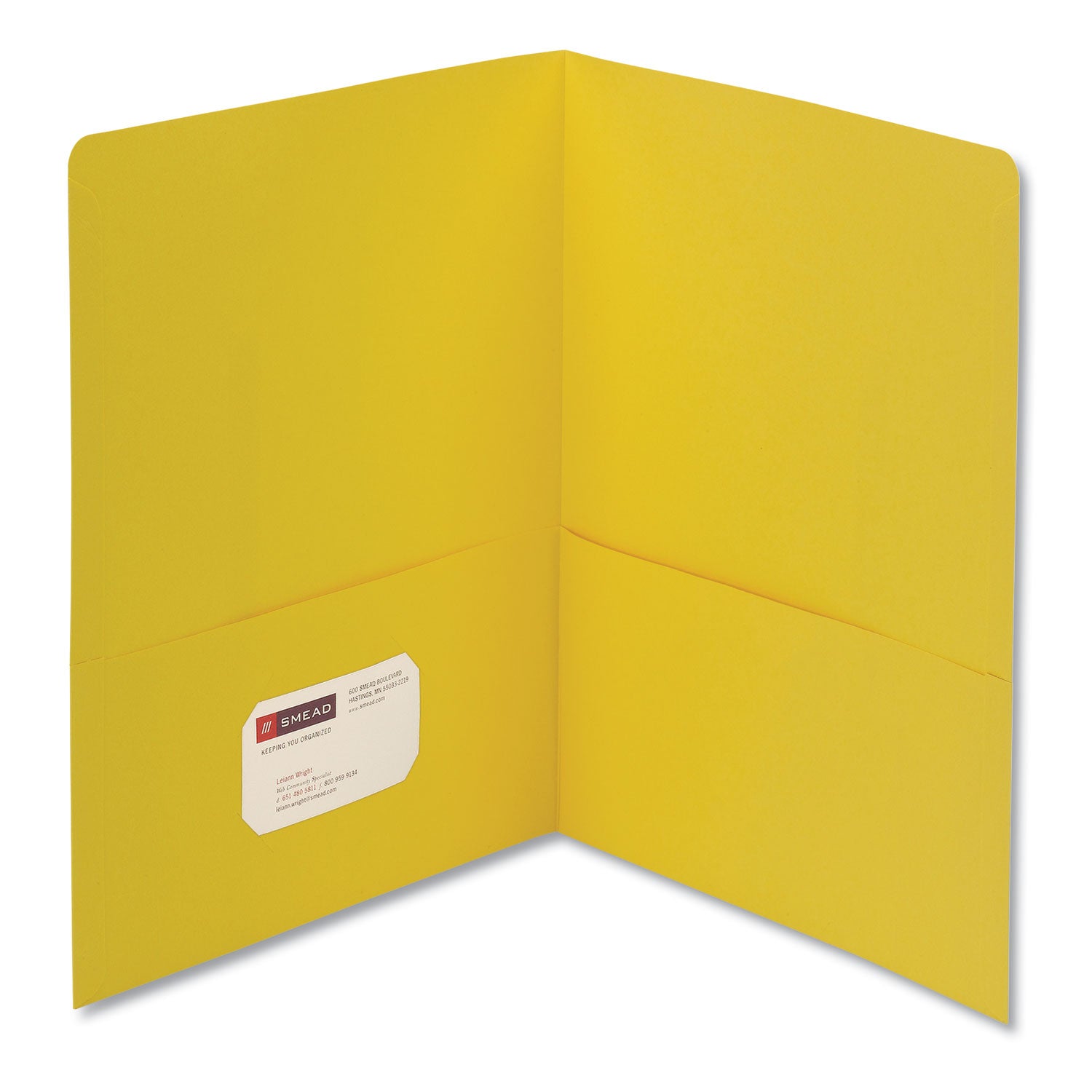 Two-Pocket Folder, Textured Paper, 100-Sheet Capacity, 11 x 8.5, Yellow, 25/Box - 