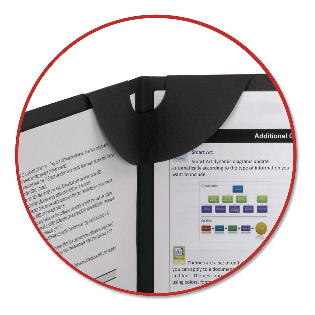 Lockit Two-Pocket Folder, Textured Paper, 100-Sheet Capacity, 11 x 8.5, Black, 25/Box - 
