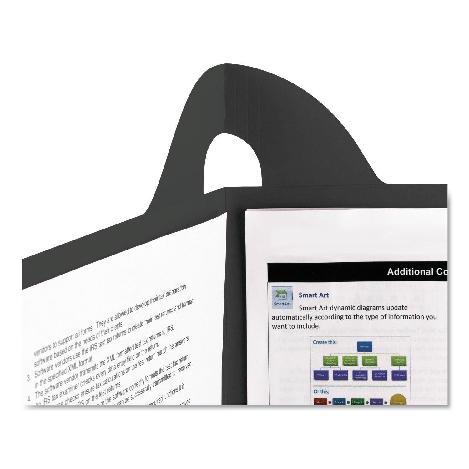 Lockit Two-Pocket Folder, Textured Paper, 100-Sheet Capacity, 11 x 8.5, Black, 25/Box - 