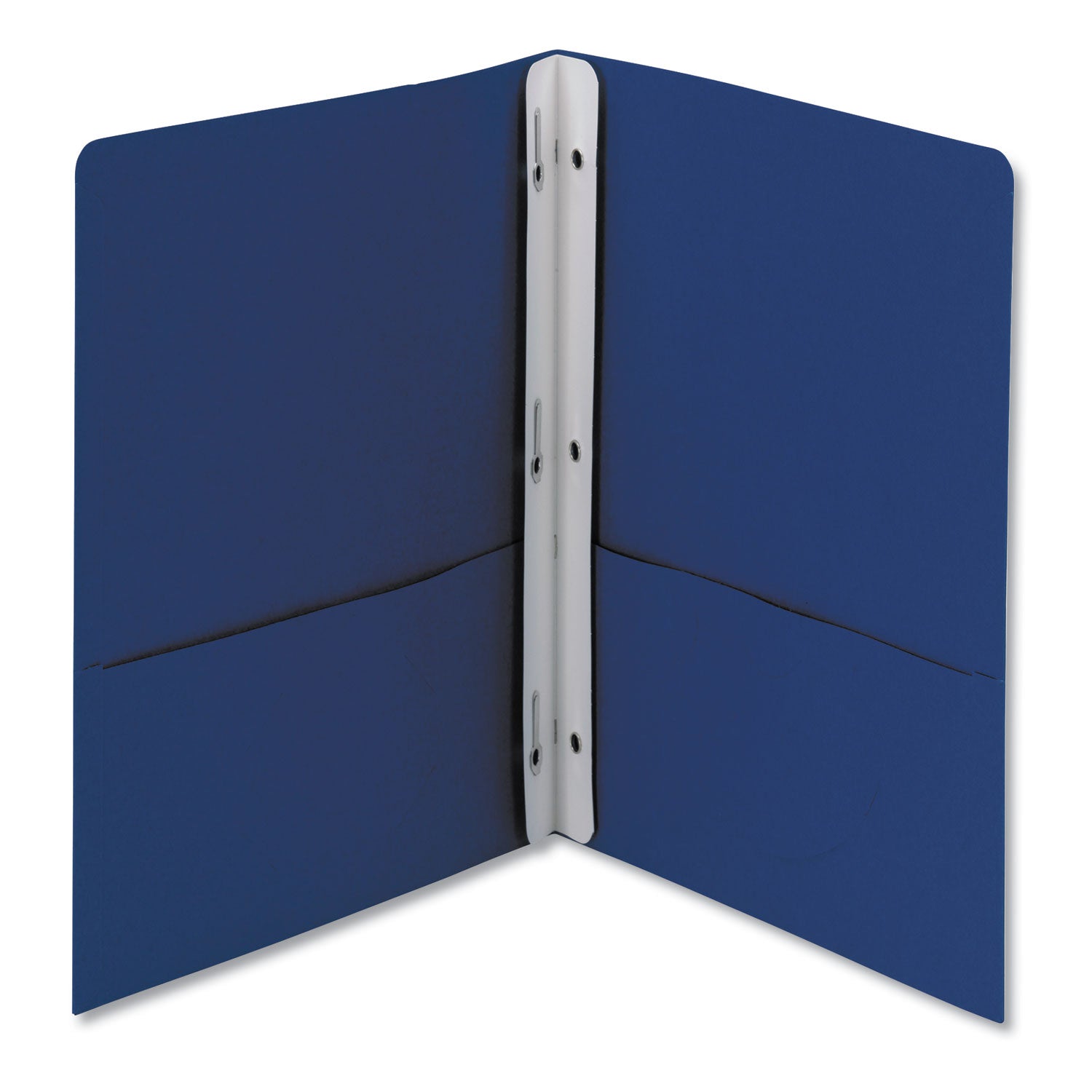 2-Pocket Folder with Tang Fastener, 0.5" Capacity, 11 x 8.5, Dark Blue, 25/Box - 