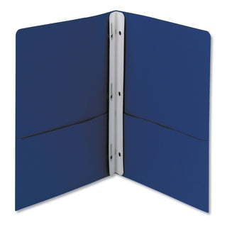 2-Pocket Folder with Tang Fastener, 0.5" Capacity, 11 x 8.5, Dark Blue, 25/Box - 