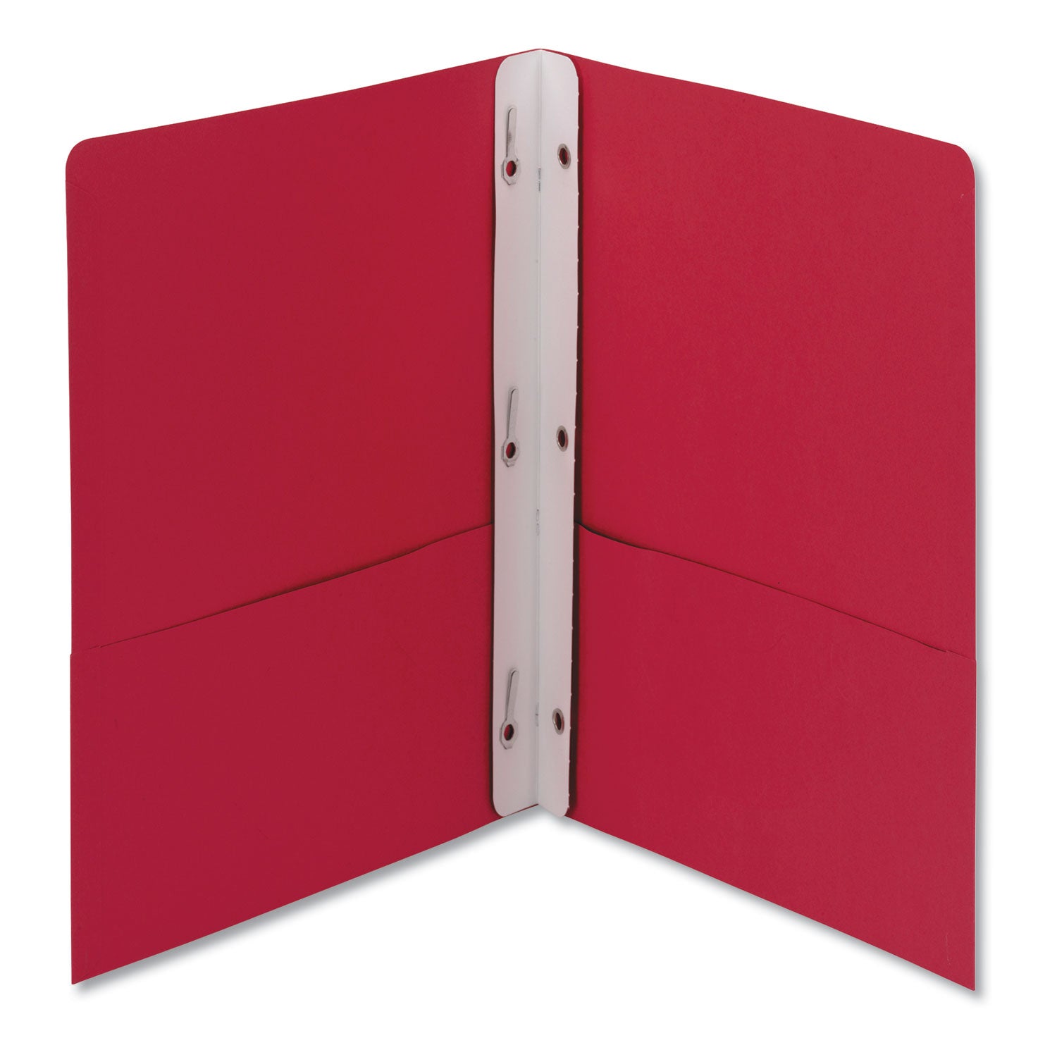 2-Pocket Folder withTang Fastener, Letter, 1/2" Cap, Red, 25/Box - 