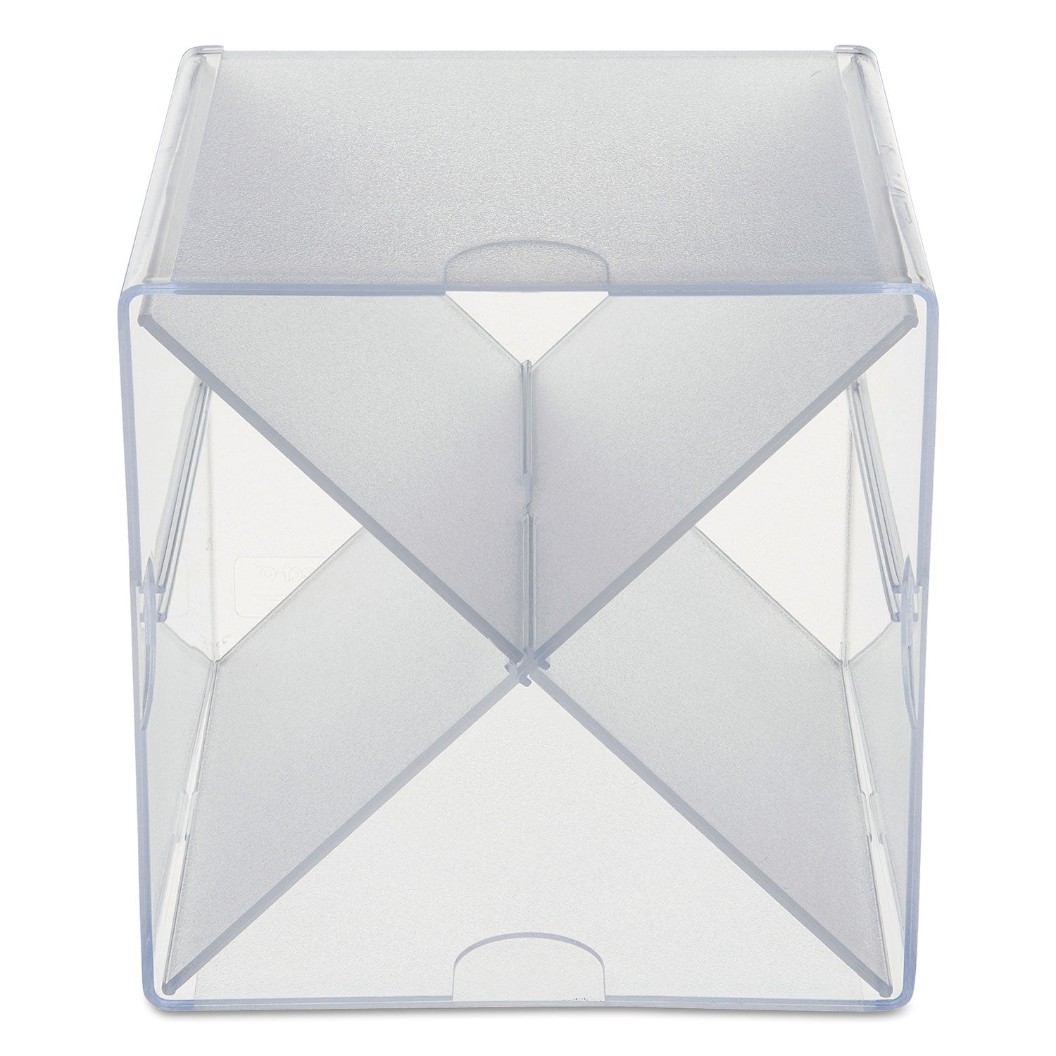 Stackable Cube Organizer, X Divider, 4 Compartments, Plastic, 6 x 7.2 x 6, Clear - 