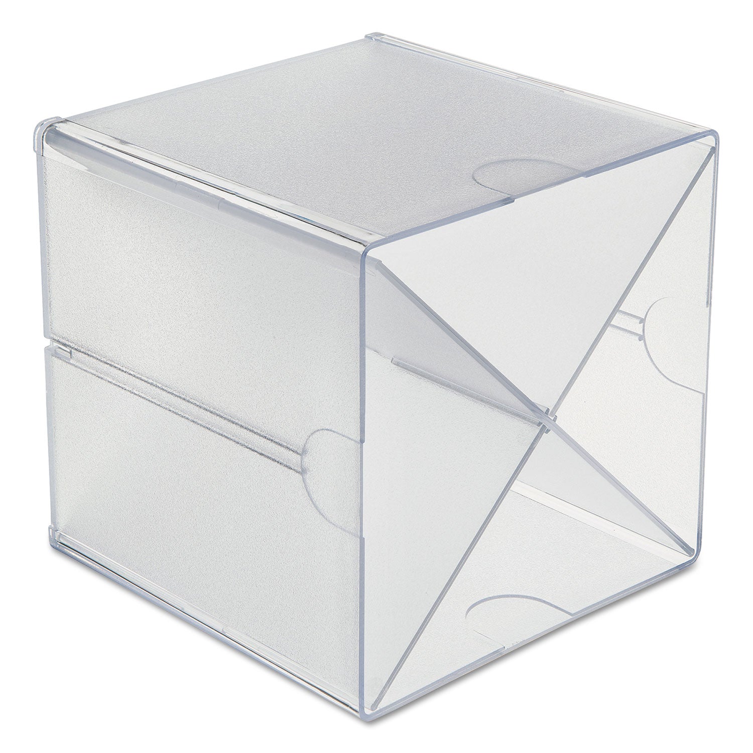 Stackable Cube Organizer, X Divider, 4 Compartments, Plastic, 6 x 7.2 x 6, Clear - 