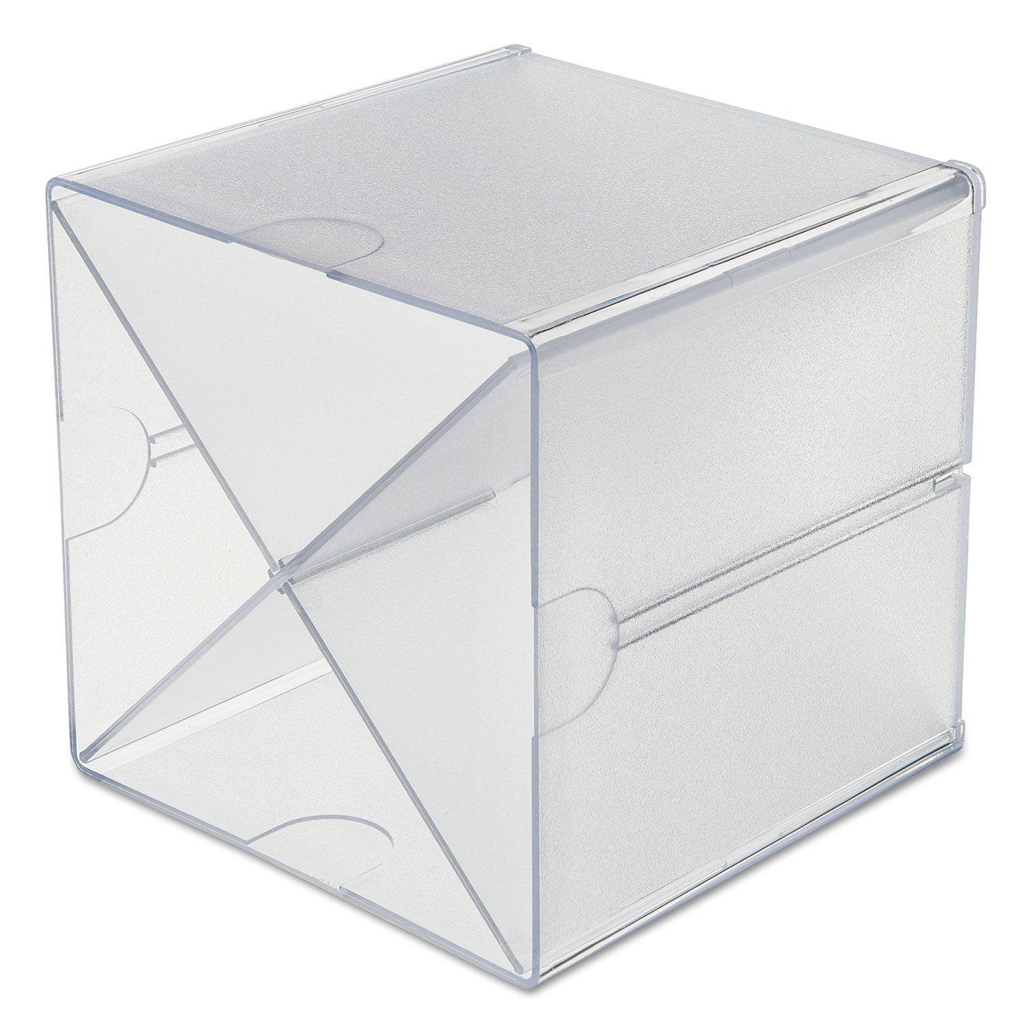 Stackable Cube Organizer, X Divider, 4 Compartments, Plastic, 6 x 7.2 x 6, Clear - 