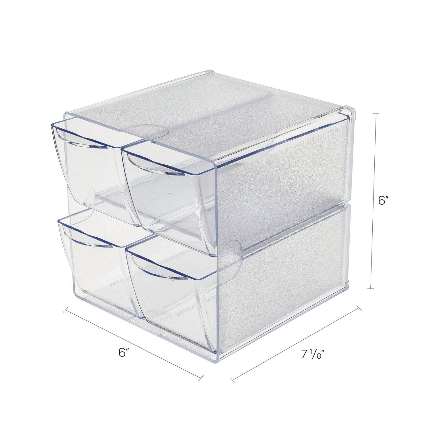 Stackable Cube Organizer, 4 Compartments, 4 Drawers, Plastic, 6 x 7.2 x 6, Clear - 