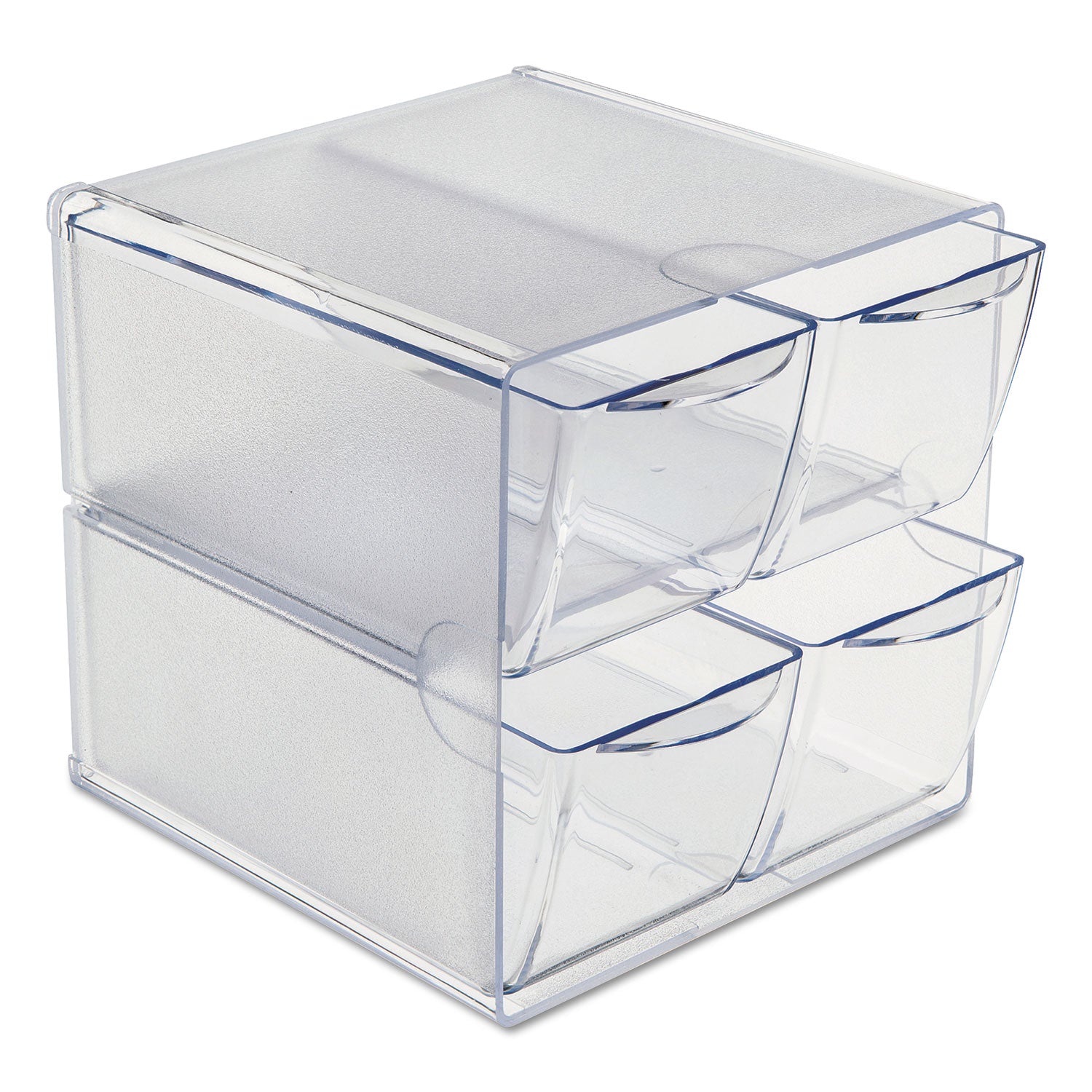 Stackable Cube Organizer, 4 Compartments, 4 Drawers, Plastic, 6 x 7.2 x 6, Clear - 