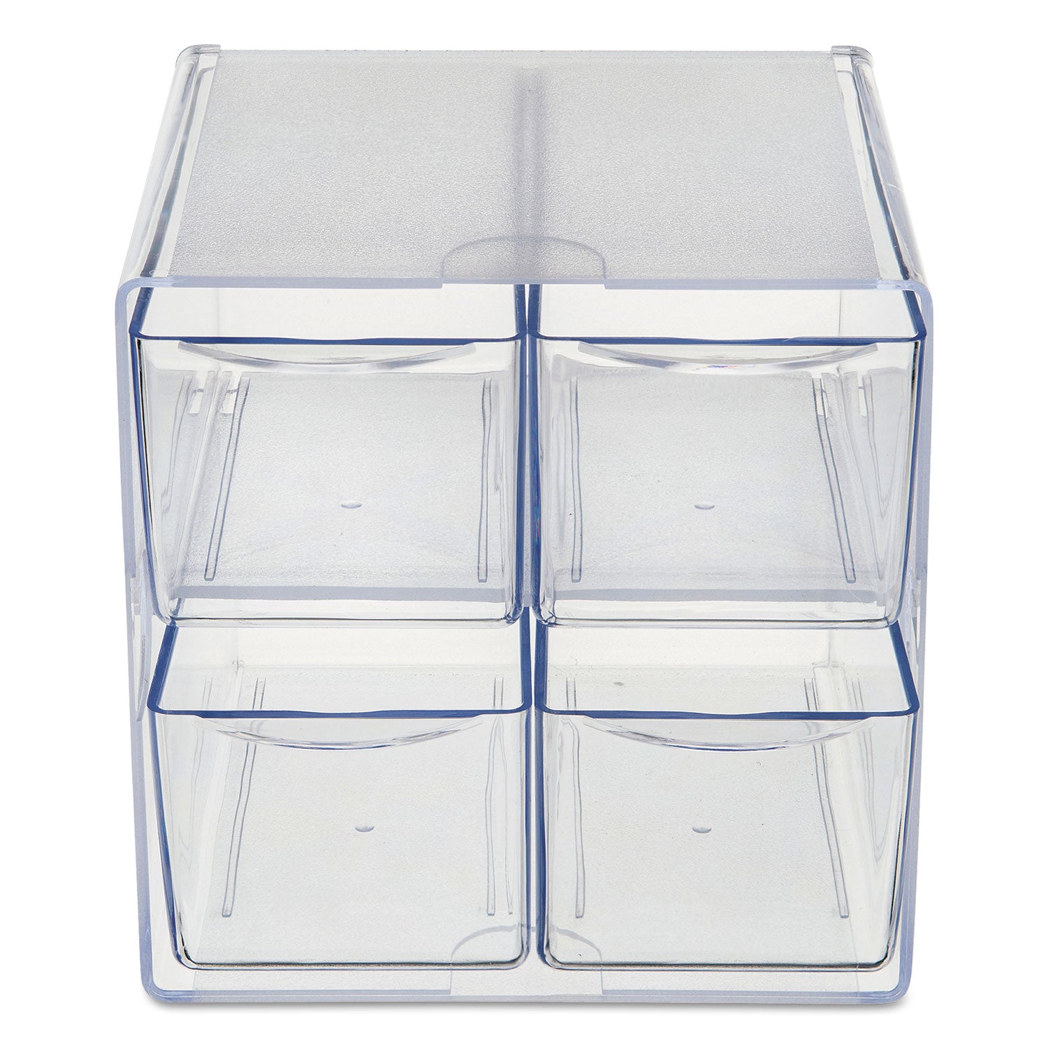 Stackable Cube Organizer, 4 Compartments, 4 Drawers, Plastic, 6 x 7.2 x 6, Clear - 