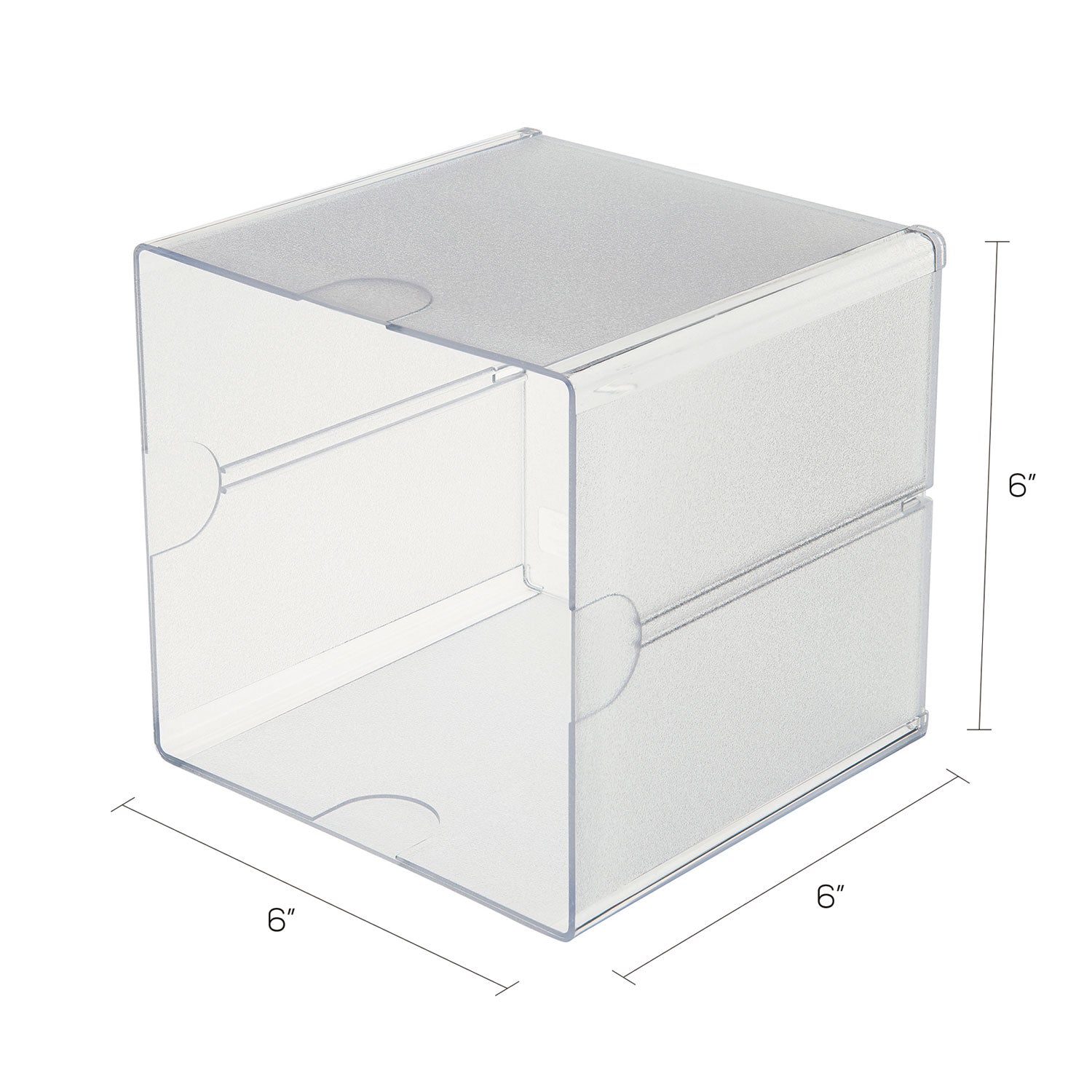 Stackable Cube Organizer, 1 Compartment, 6 x 6 x 6, Plastic, Clear - 