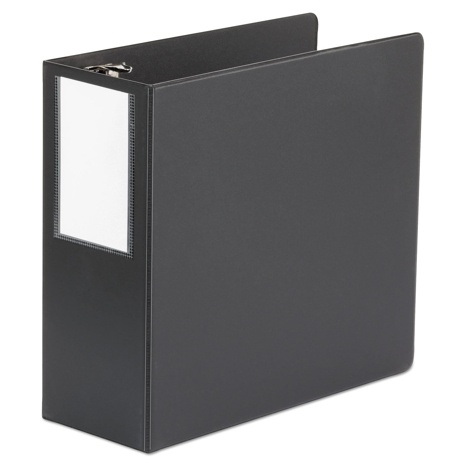 Deluxe Non-View D-Ring Binder with Label Holder, 3 Rings, 5" Capacity, 11 x 8.5, Black - 