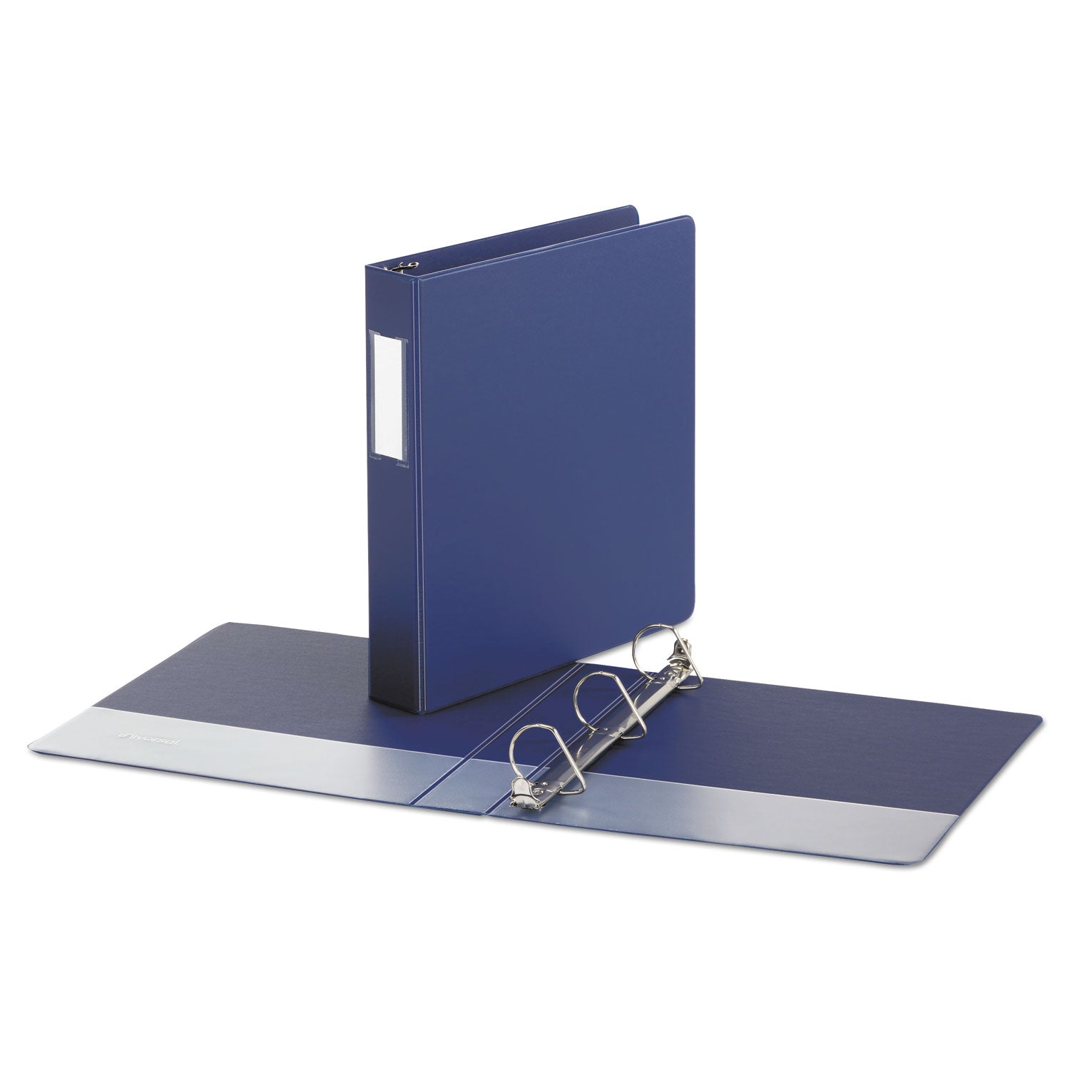 Deluxe Non-View D-Ring Binder with Label Holder, 3 Rings, 1.5" Capacity, 11 x 8.5, Royal Blue - 