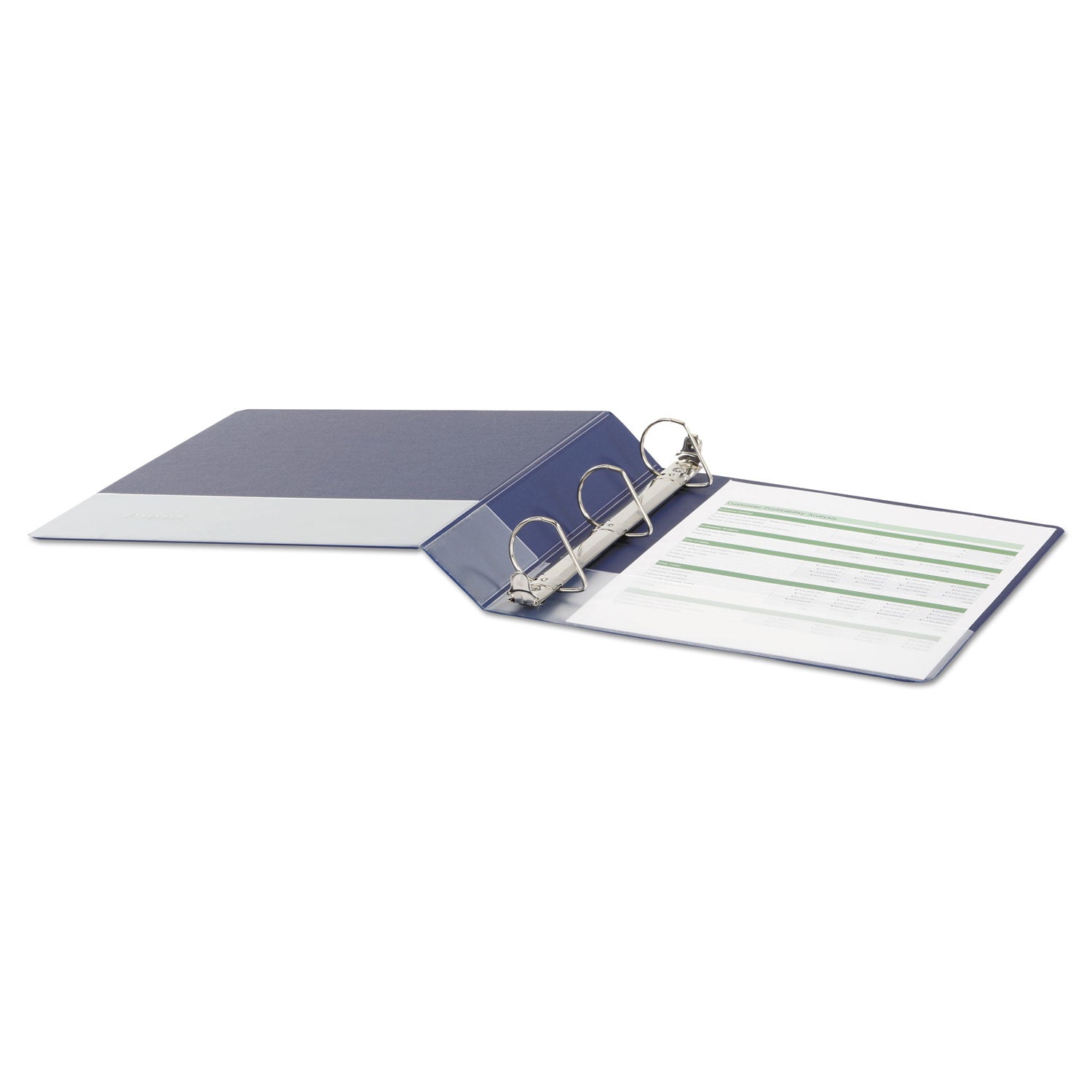 Deluxe Non-View D-Ring Binder with Label Holder, 3 Rings, 1.5" Capacity, 11 x 8.5, Royal Blue - 