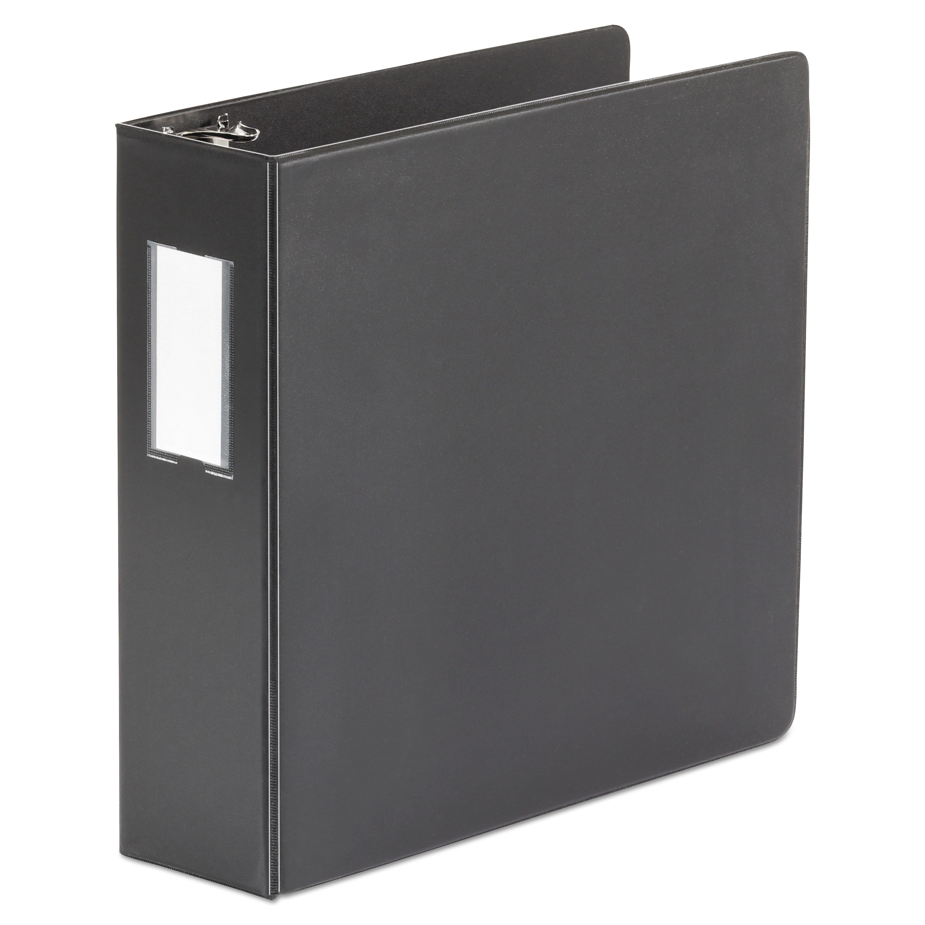 Deluxe Non-View D-Ring Binder with Label Holder, 3 Rings, 3" Capacity, 11 x 8.5, Black - 