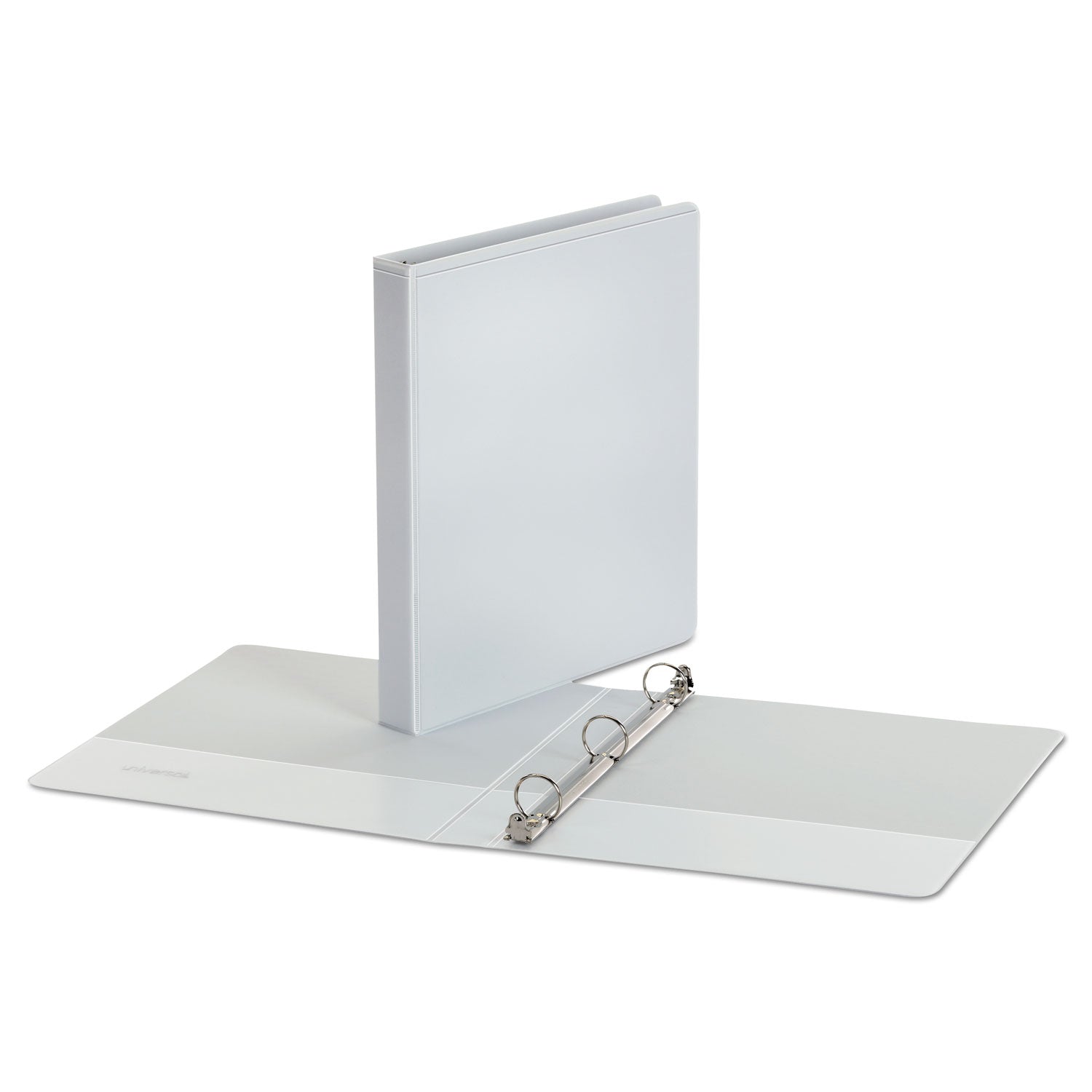 Economy Round Ring View Binder, 3 Rings, 1" Capacity, 11 x 8.5, White - 