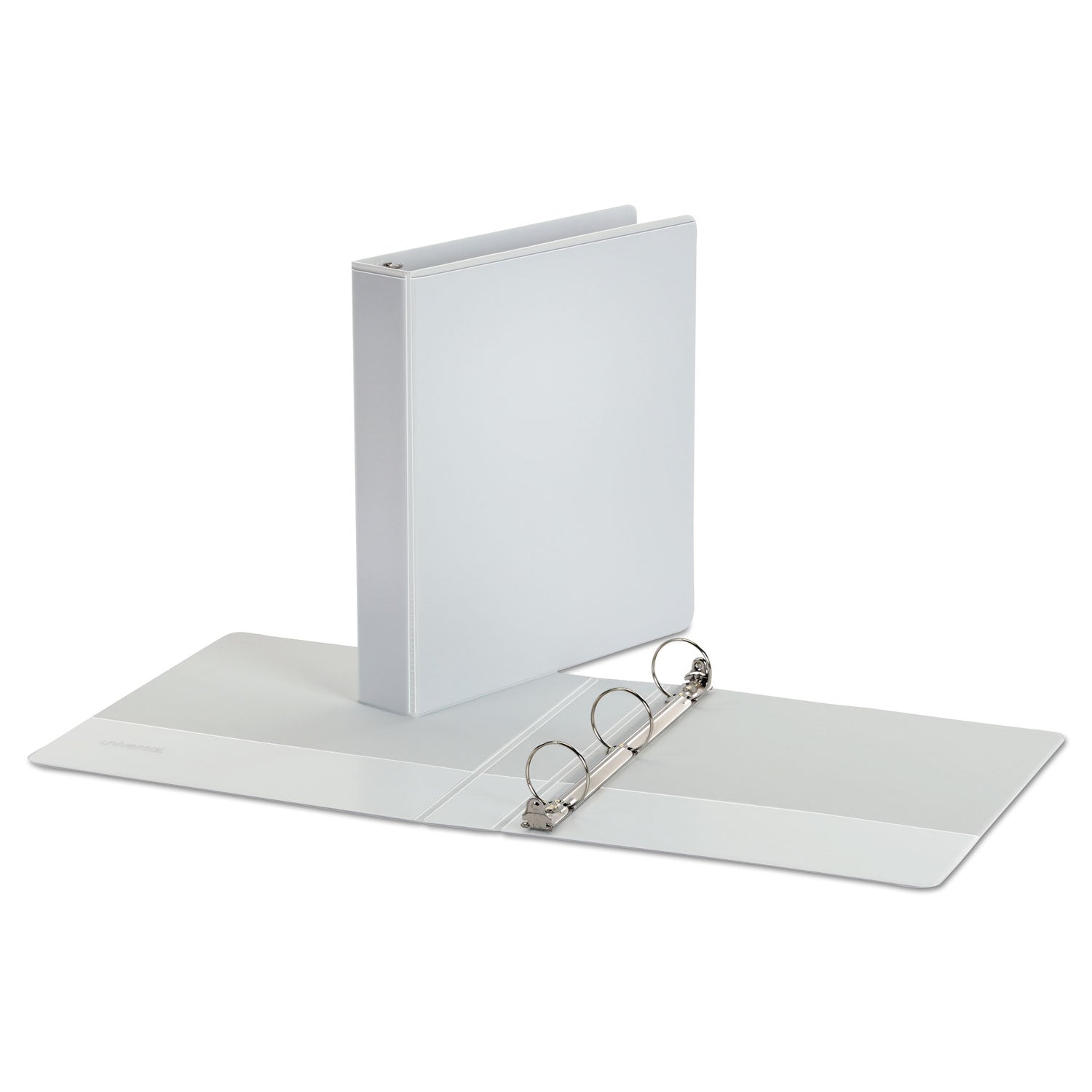 Economy Round Ring View Binder, 3 Rings, 1.5" Capacity, 11 x 8.5, White - 