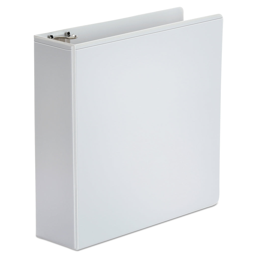 Economy Round Ring View Binder, 3 Rings, 3" Capacity, 11 x 8.5, White, 6/Pack - 