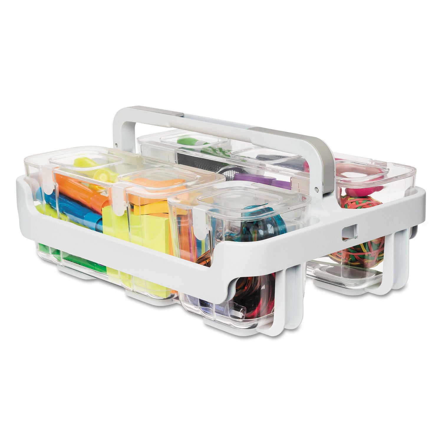 stackable-caddy-organizer-with-s-m-and-l-containers-plastic-105-x-14-x-65-white-caddy-clear-containers_def29003 - 1