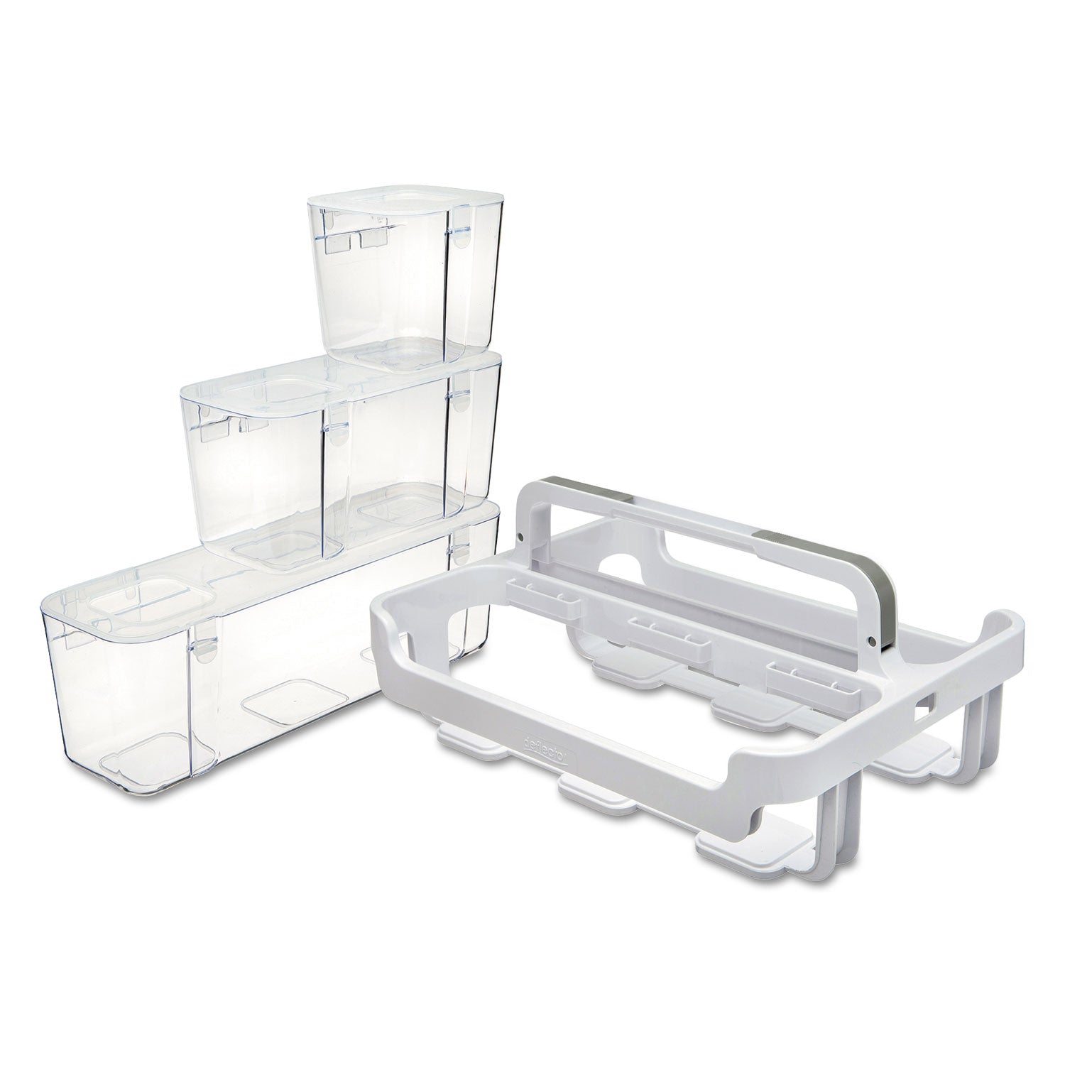 stackable-caddy-organizer-with-s-m-and-l-containers-plastic-105-x-14-x-65-white-caddy-clear-containers_def29003 - 3