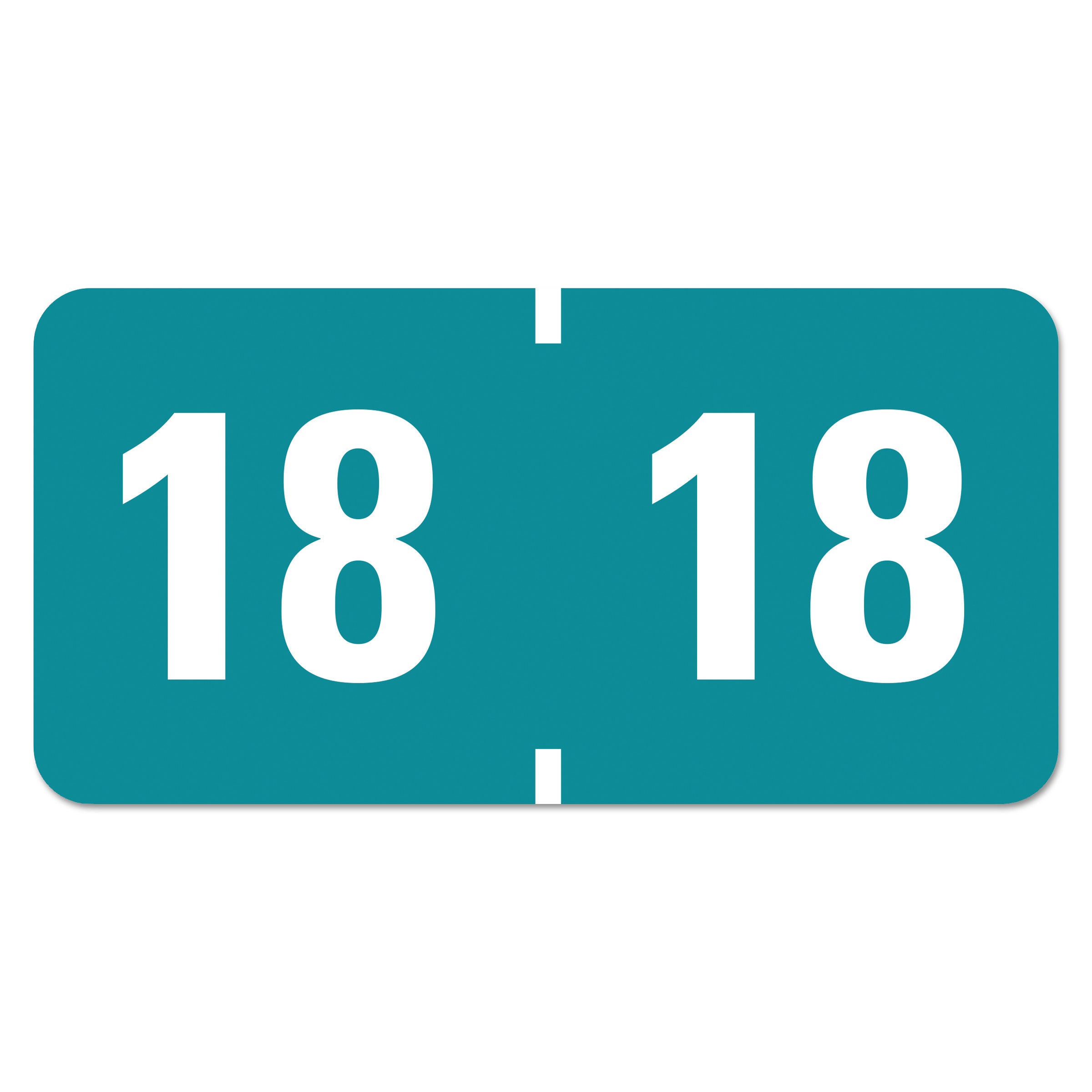 Yearly End Tab File Folder Labels, 18, 0.75 x 1.5, Teal, 500/Roll - 