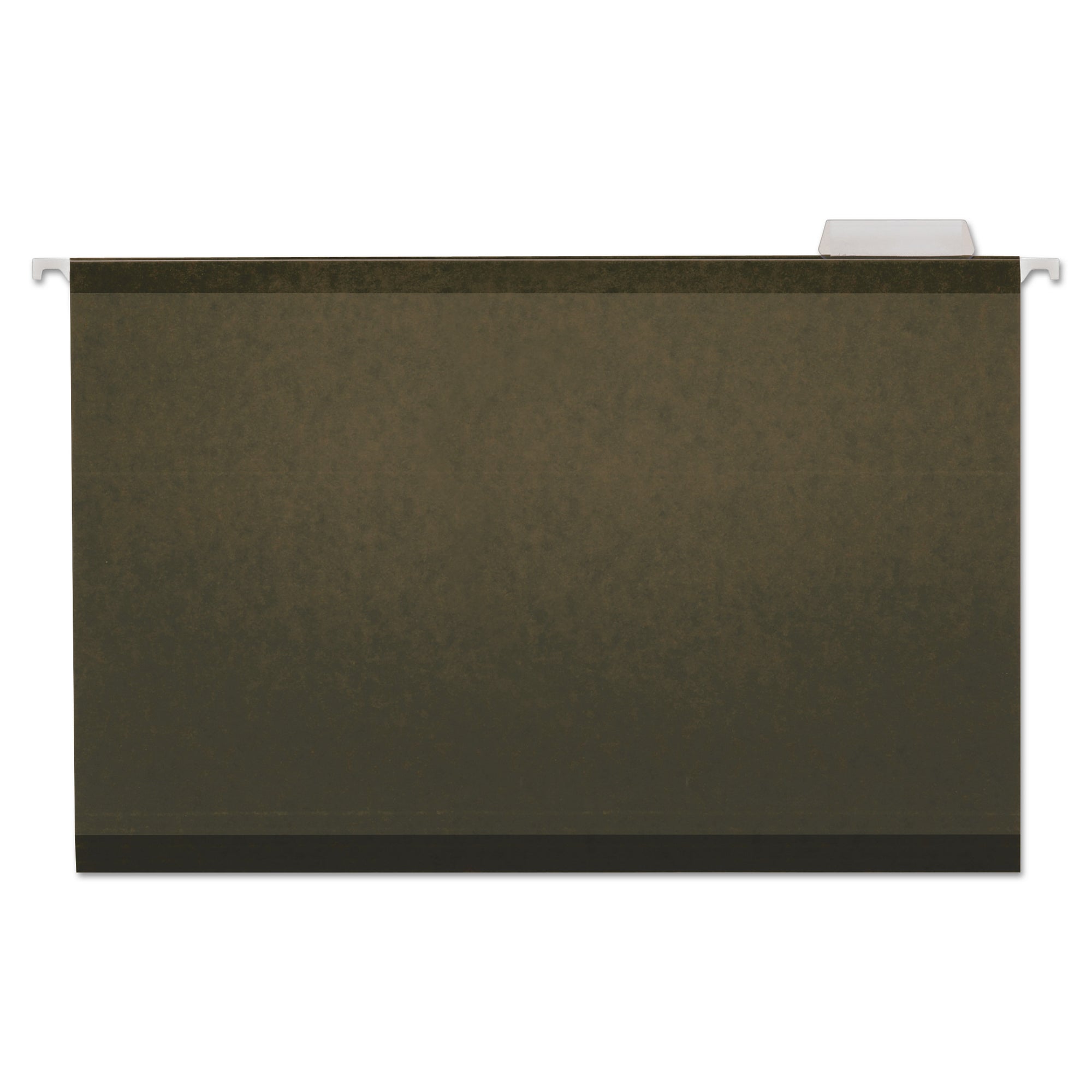 Deluxe Reinforced Recycled Hanging File Folders, Legal Size, 1/5-Cut Tabs, Standard Green, 25/Box - 