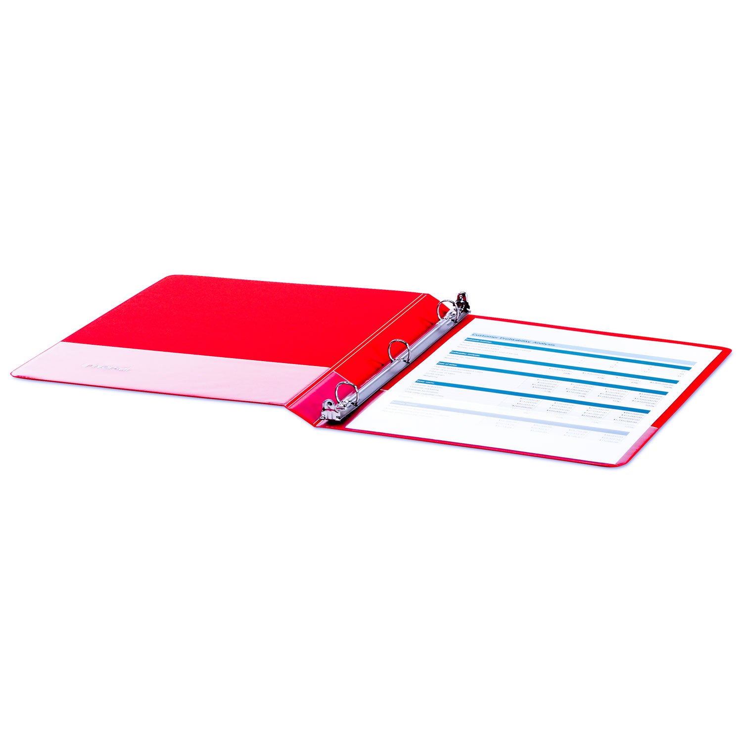 Economy Non-View Round Ring Binder, 3 Rings, 0.5" Capacity, 11 x 8.5, Red - 