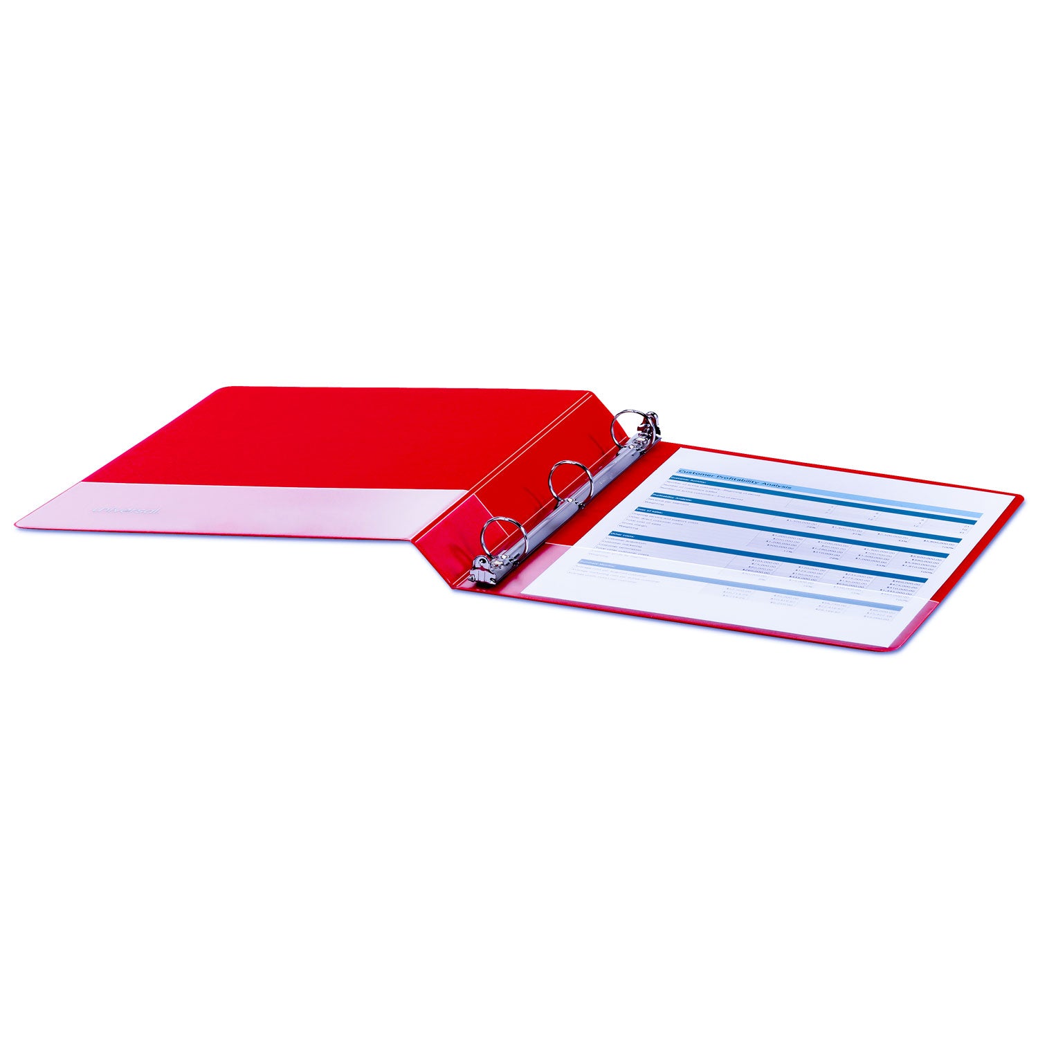 Economy Non-View Round Ring Binder, 3 Rings, 1" Capacity, 11 x 8.5, Red - 