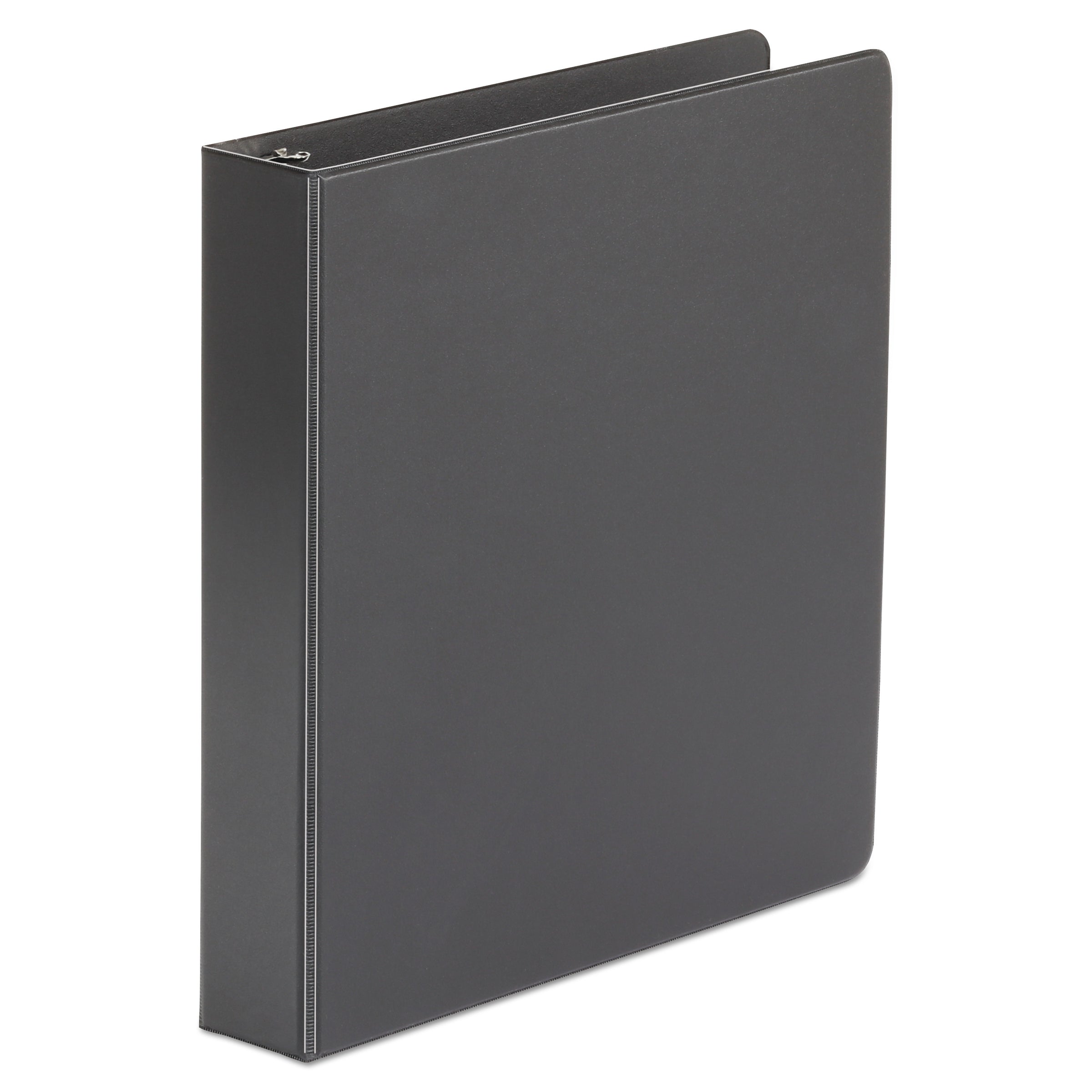 Economy Non-View Round Ring Binder, 3 Rings, 1.5" Capacity, 11 x 8.5, Black - 