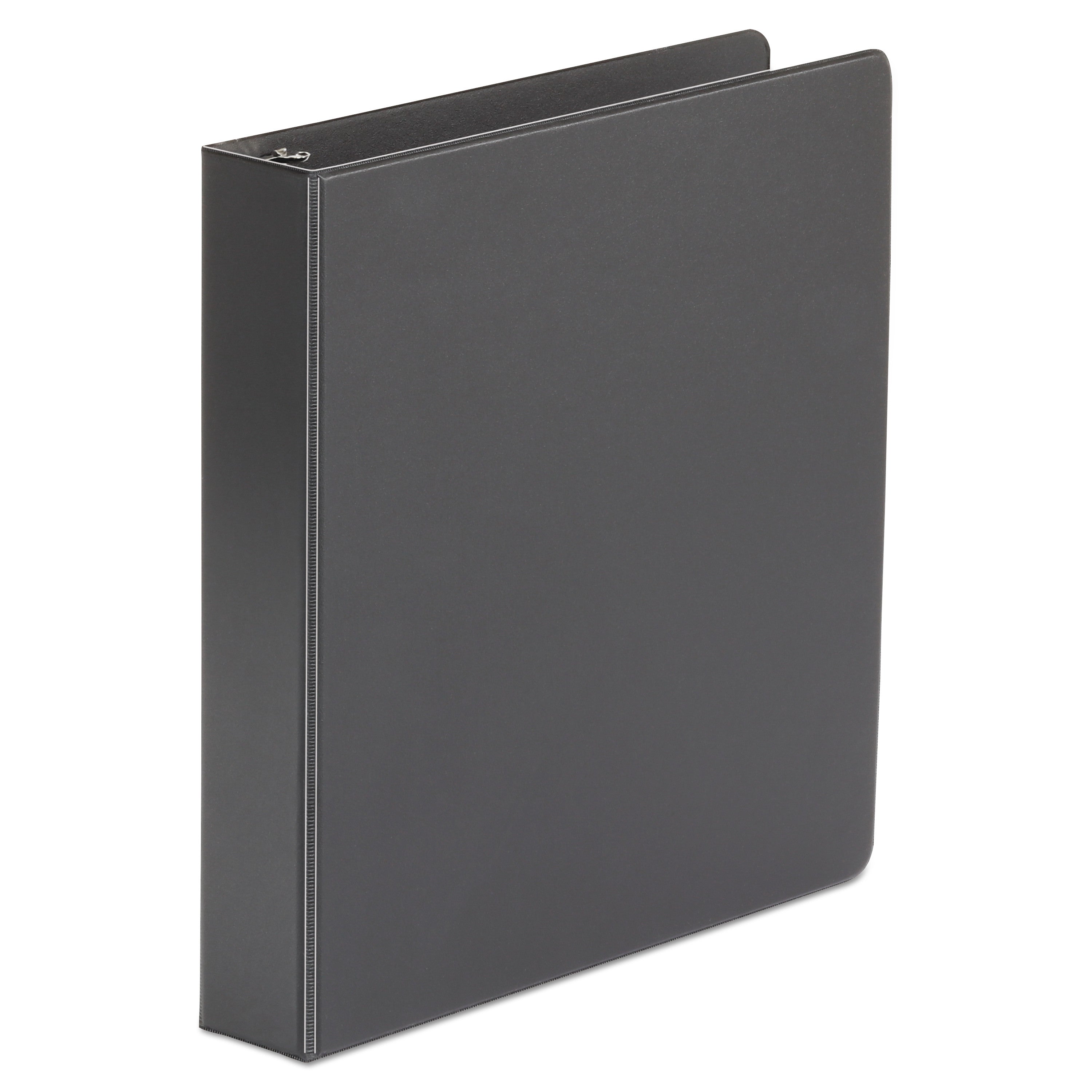 Economy Non-View Round Ring Binder, 3 Rings, 1.5" Capacity, 11 x 8.5, Black - 