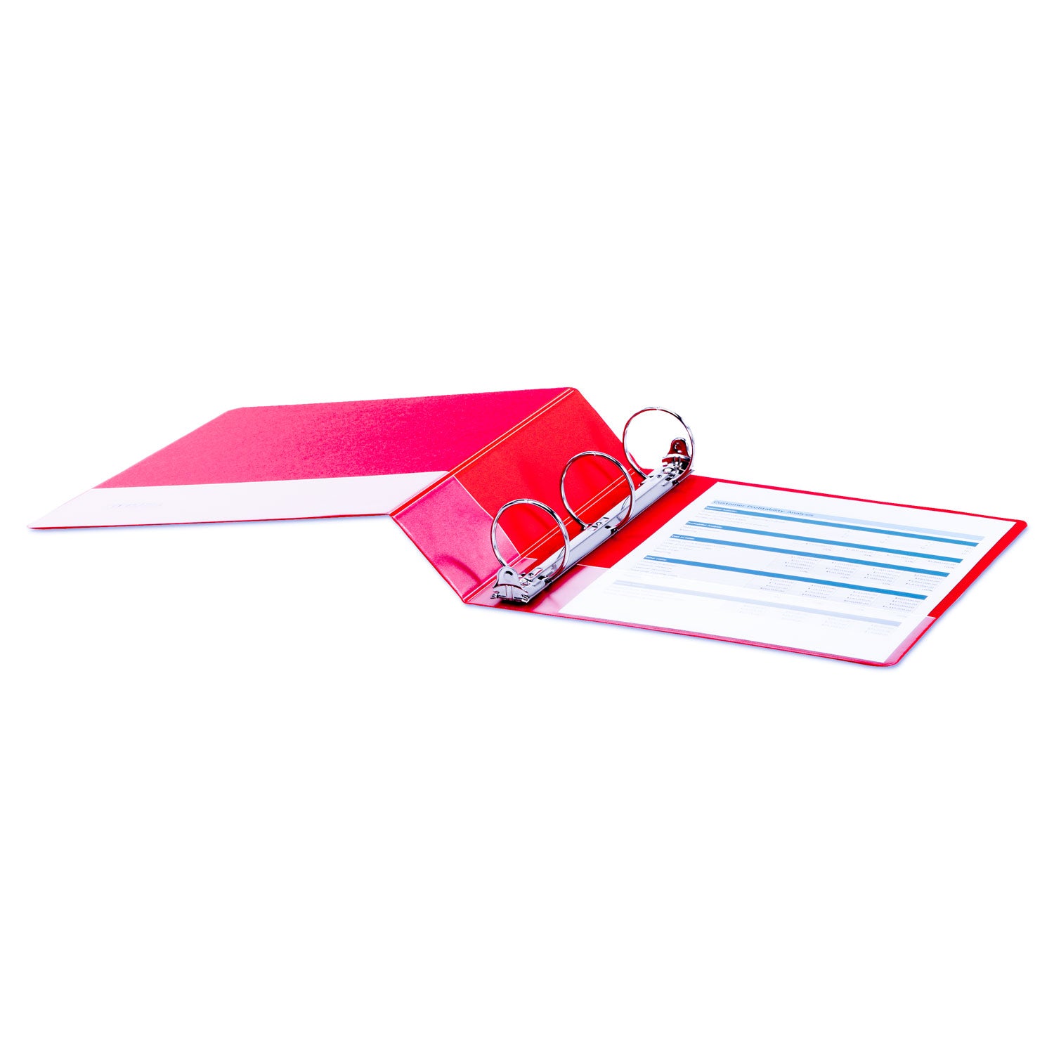 Economy Non-View Round Ring Binder, 3 Rings, 2" Capacity, 11 x 8.5, Red - 