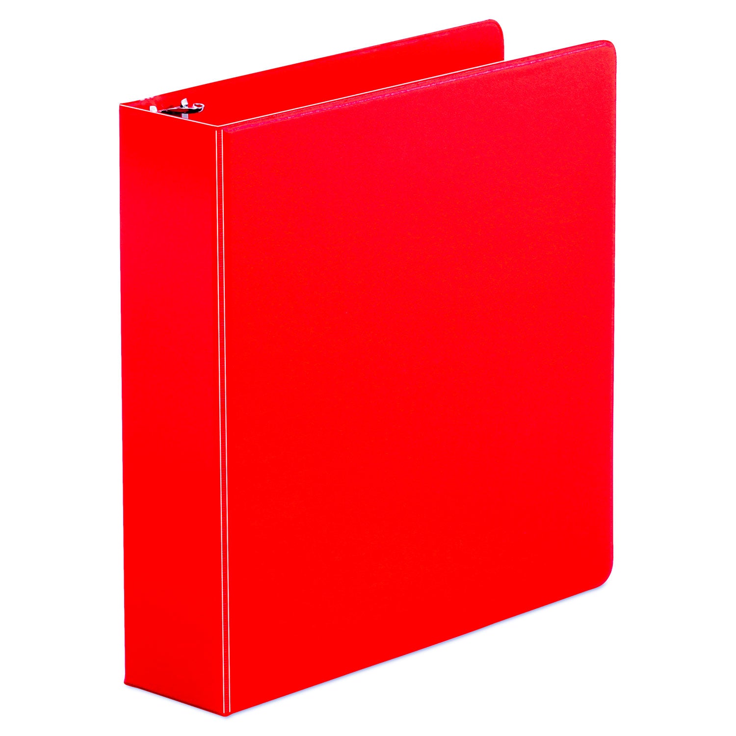Economy Non-View Round Ring Binder, 3 Rings, 2" Capacity, 11 x 8.5, Red - 