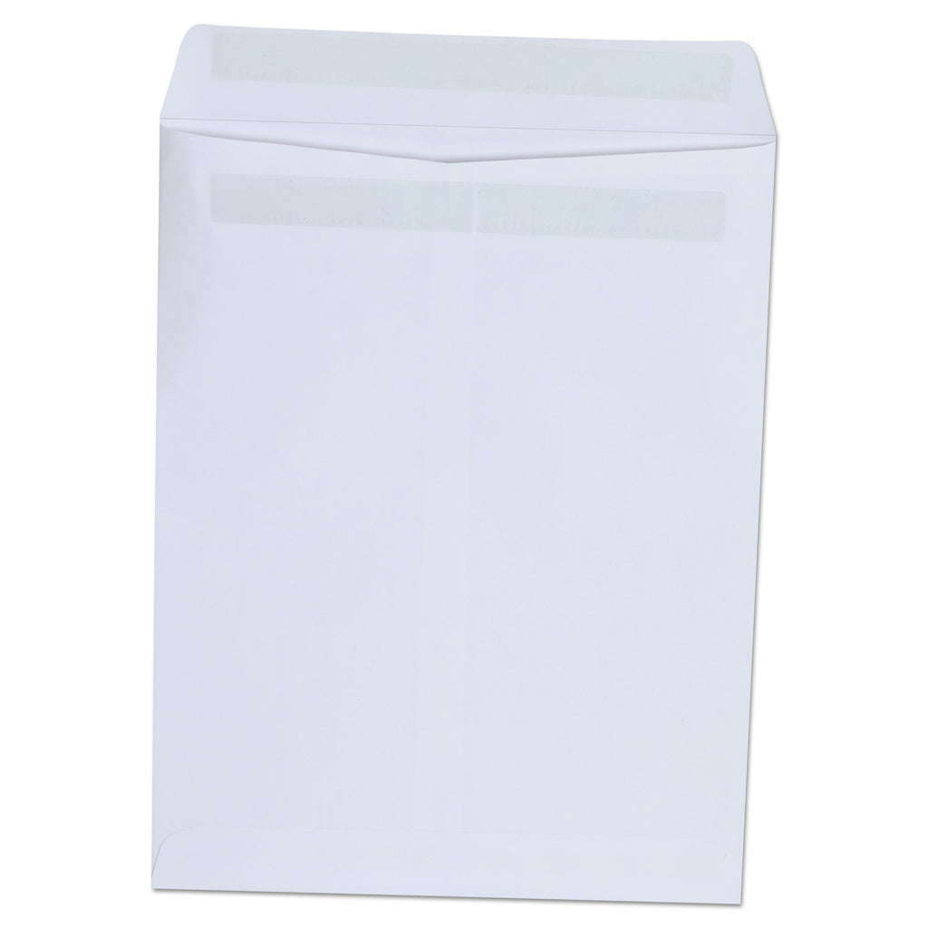 Self-Stick Open End Catalog Envelope, #10 1/2, Square Flap, Self-Adhesive Closure, 9 x 12, White, 100/Box - 