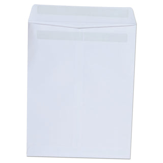 Self-Stick Open End Catalog Envelope, #10 1/2, Square Flap, Self-Adhesive Closure, 9 x 12, White, 100/Box - 