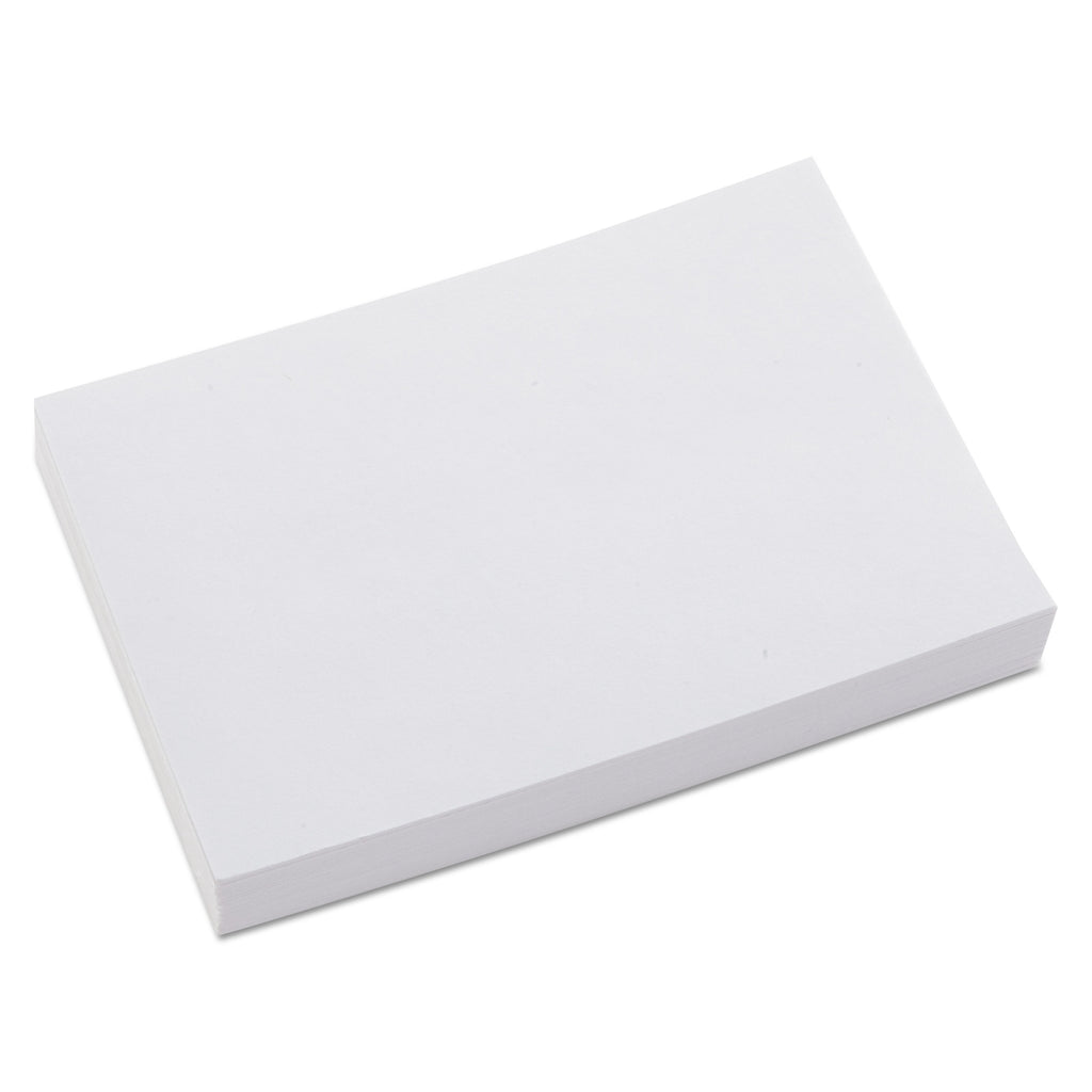 Unruled Index Cards, 4 x 6, White, 100/Pack - 