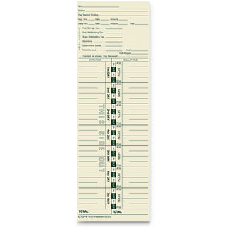 Time Clock Cards, Replacement for 3200, One Side, 3.5 x 10.5, 500/Box - 