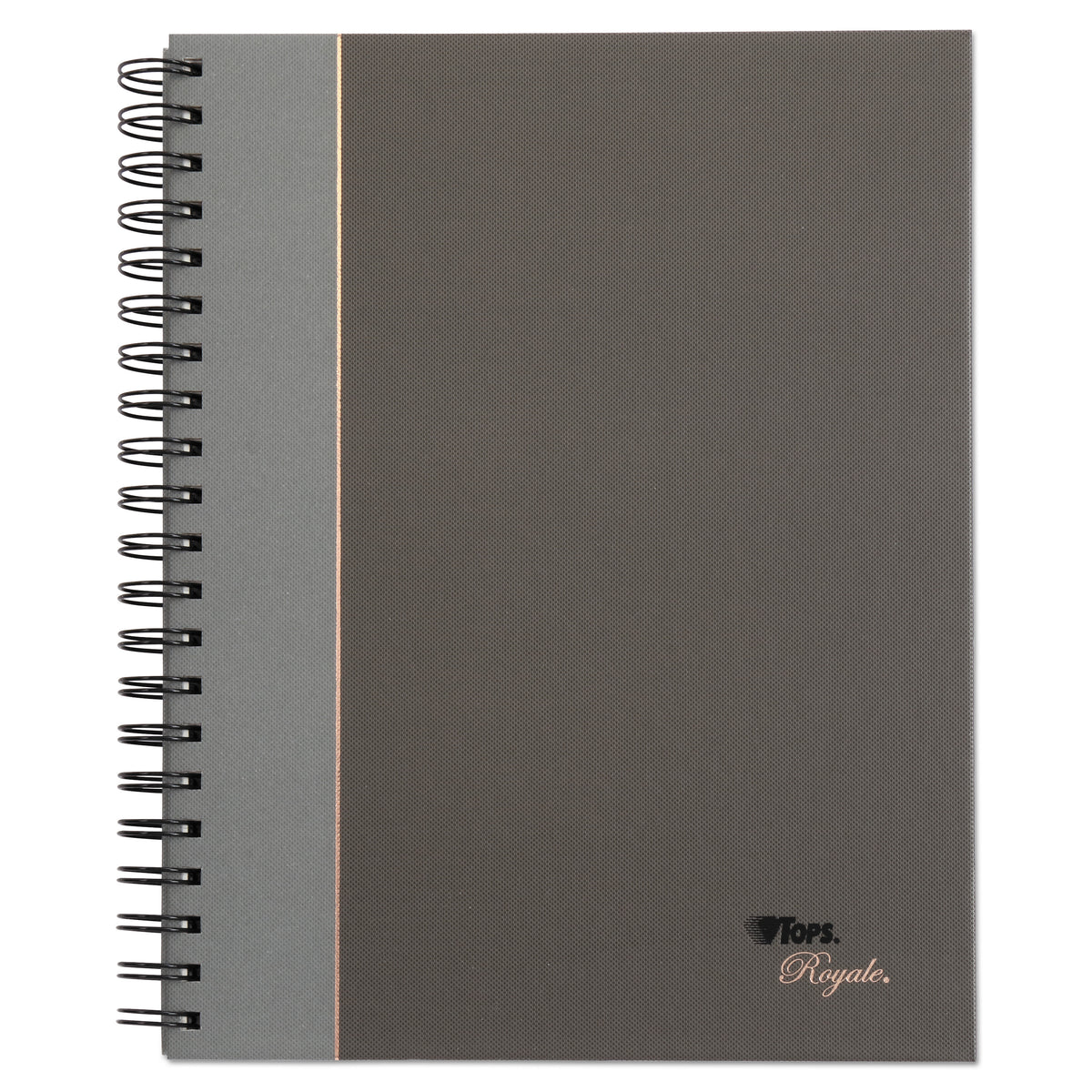 Royale Wirebound Business Notebooks, 1-Subject, Medium/College Rule, Black/Gray Cover, (96) 8.25 x 5.88 Sheets